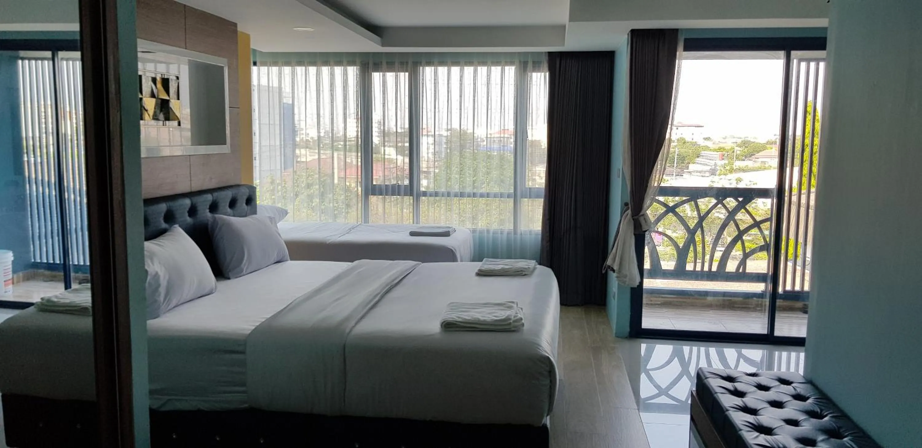 Bed in BlueTel Re'sidencE Bangkok IMPACT บลูเทล เรซิดองส์ กรุงเทพ อิมแพค