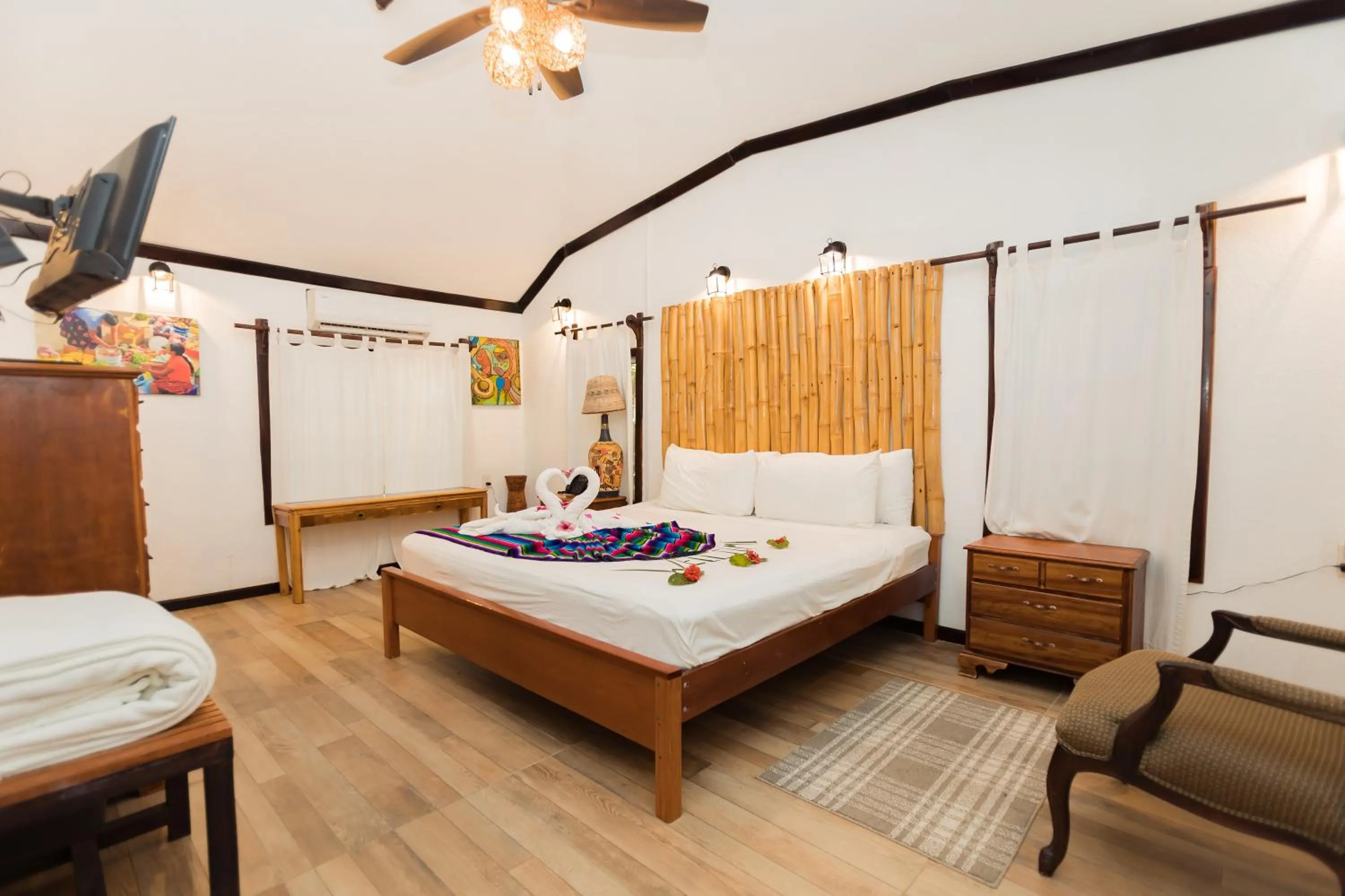 Bed in Falling Leaves Lodge