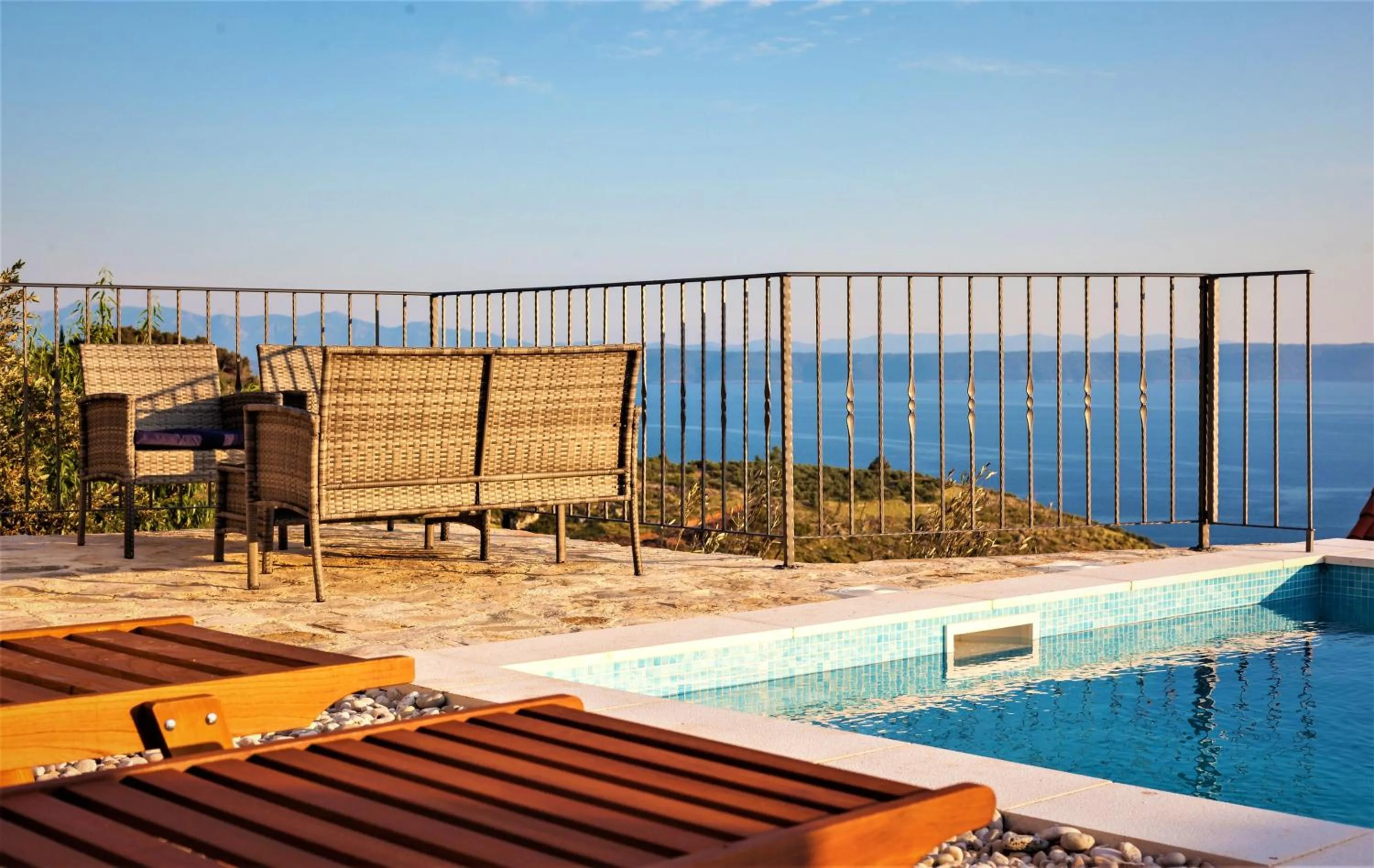 Pool view in Elegant villa in Podgora with private pool and sea view