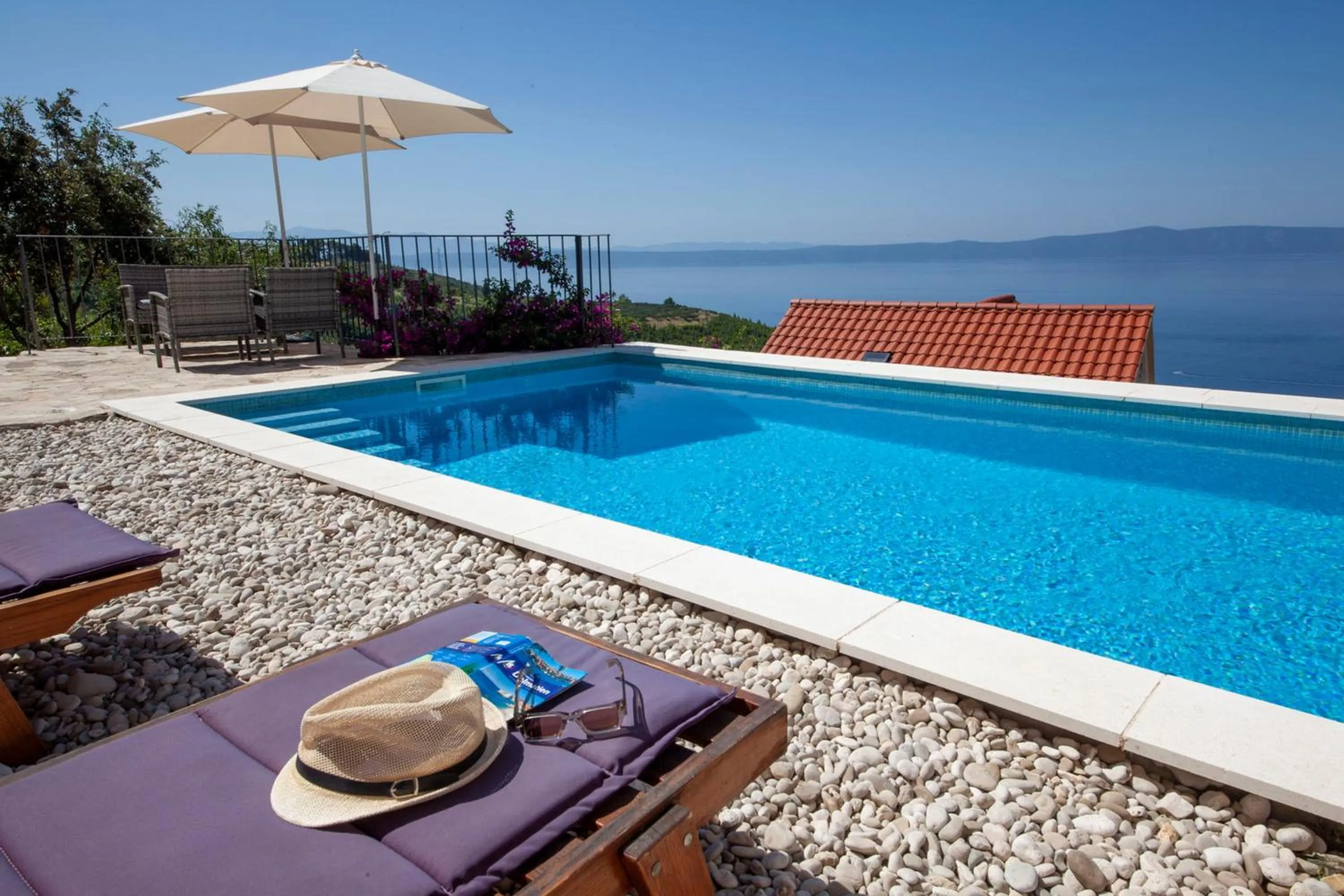 Pool view in Elegant villa in Podgora with private pool and sea view