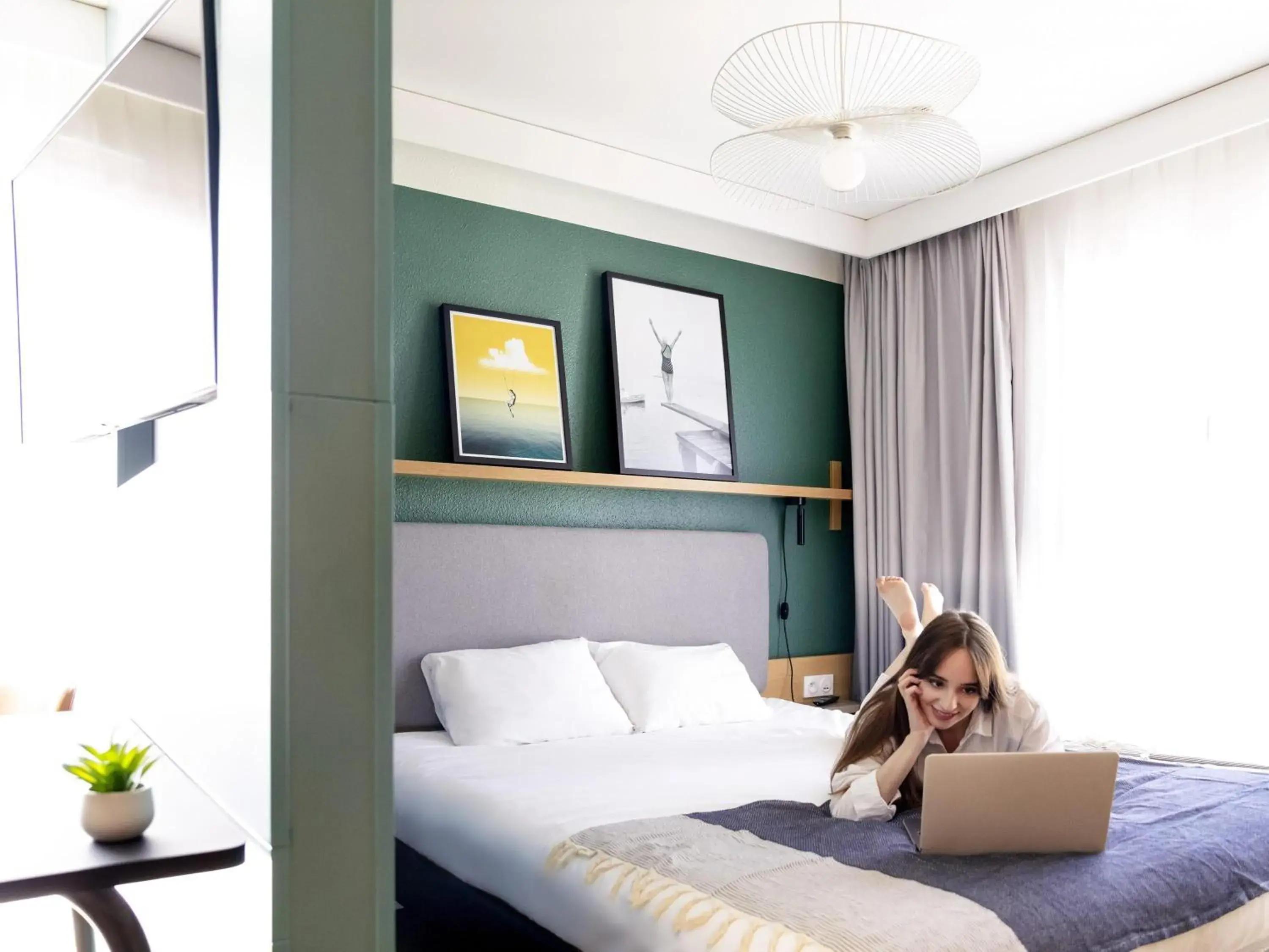 Bedroom, Bed in Aparthotel Adagio Annecy Centre Bedroom, Bed in Aparthotel Adagio Annecy Centre