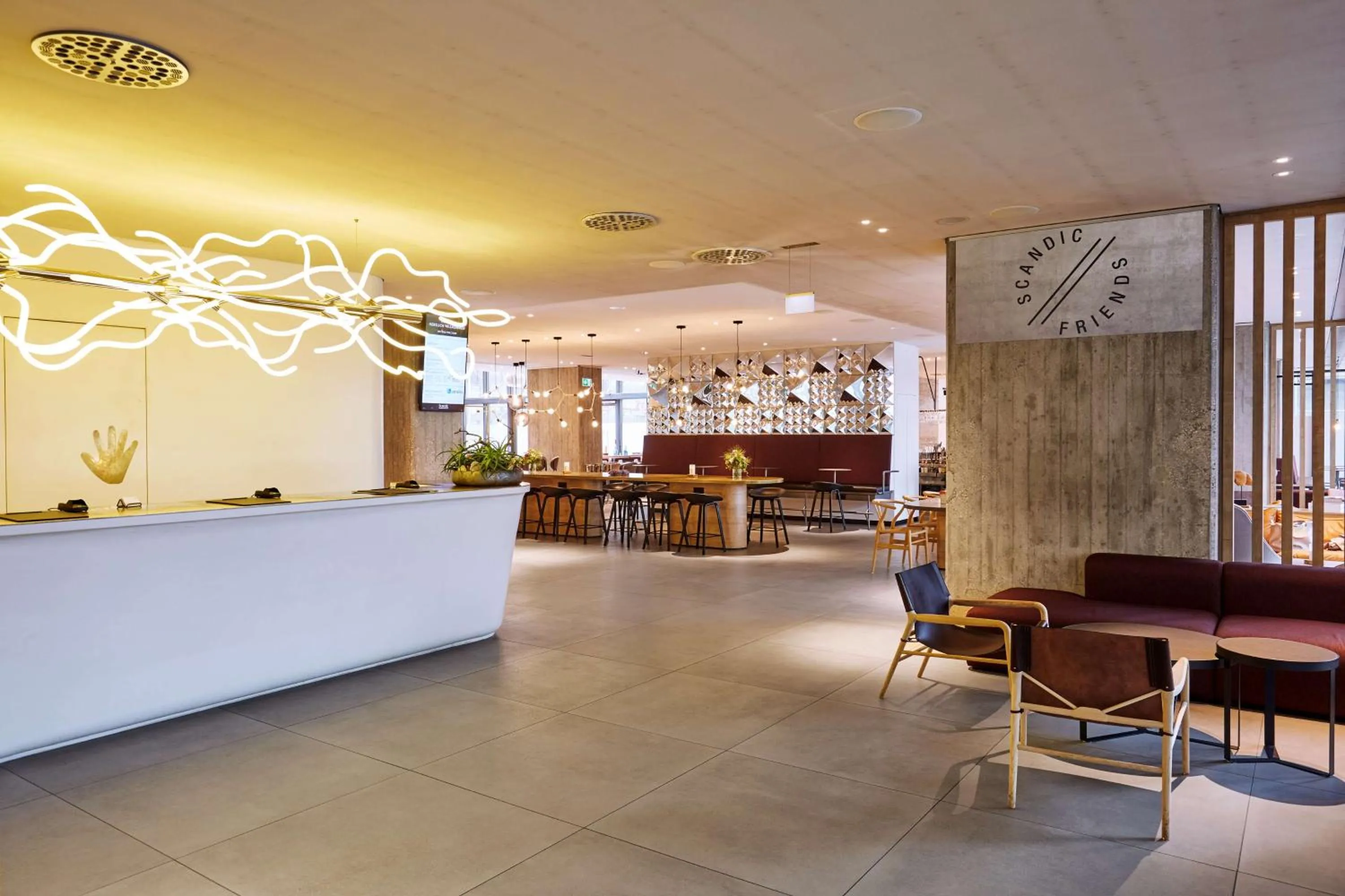 Lobby or reception in Scandic Frankfurt Museumsufer