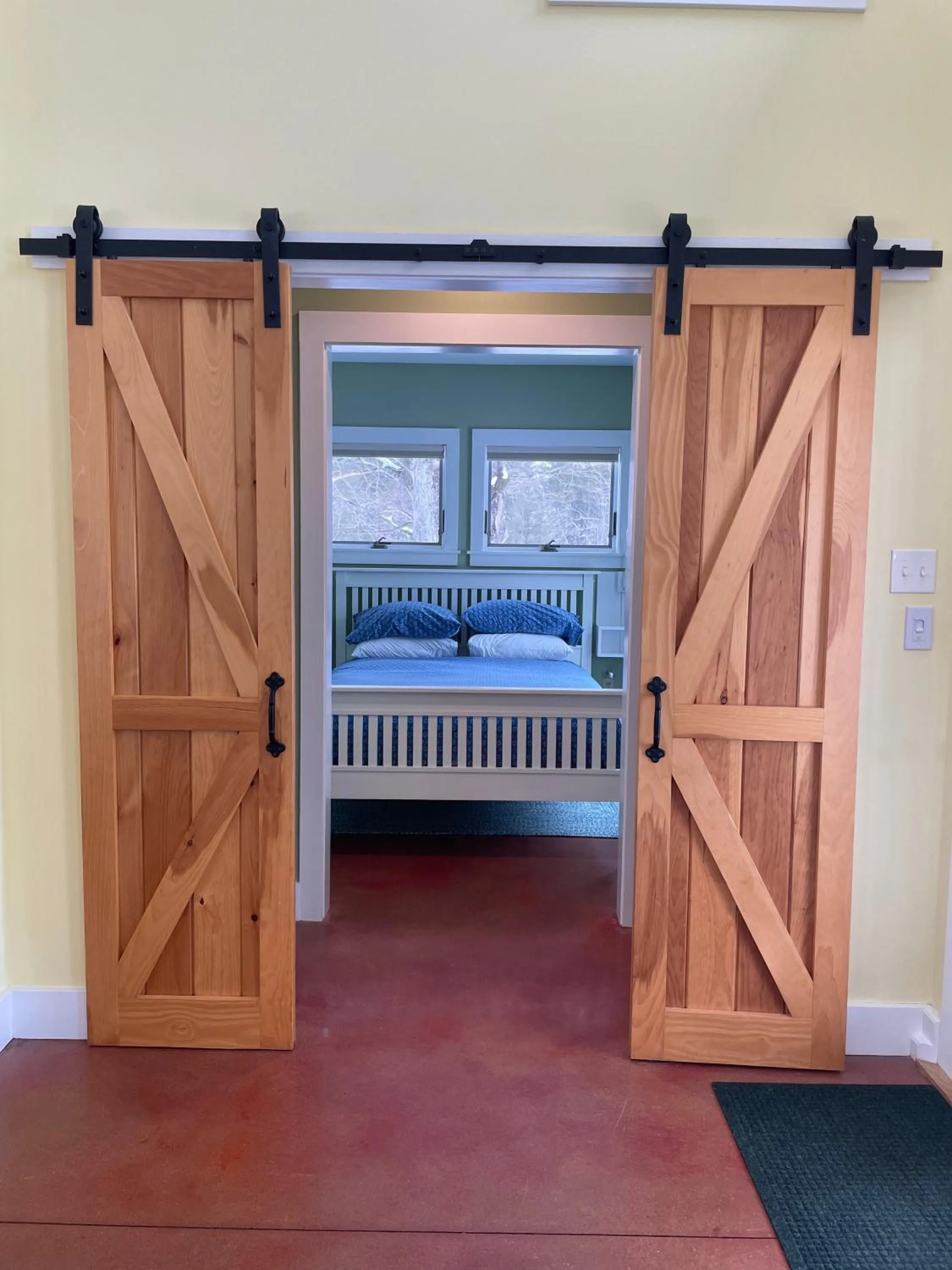 Bed in Fat Sheep Farm & Cabins