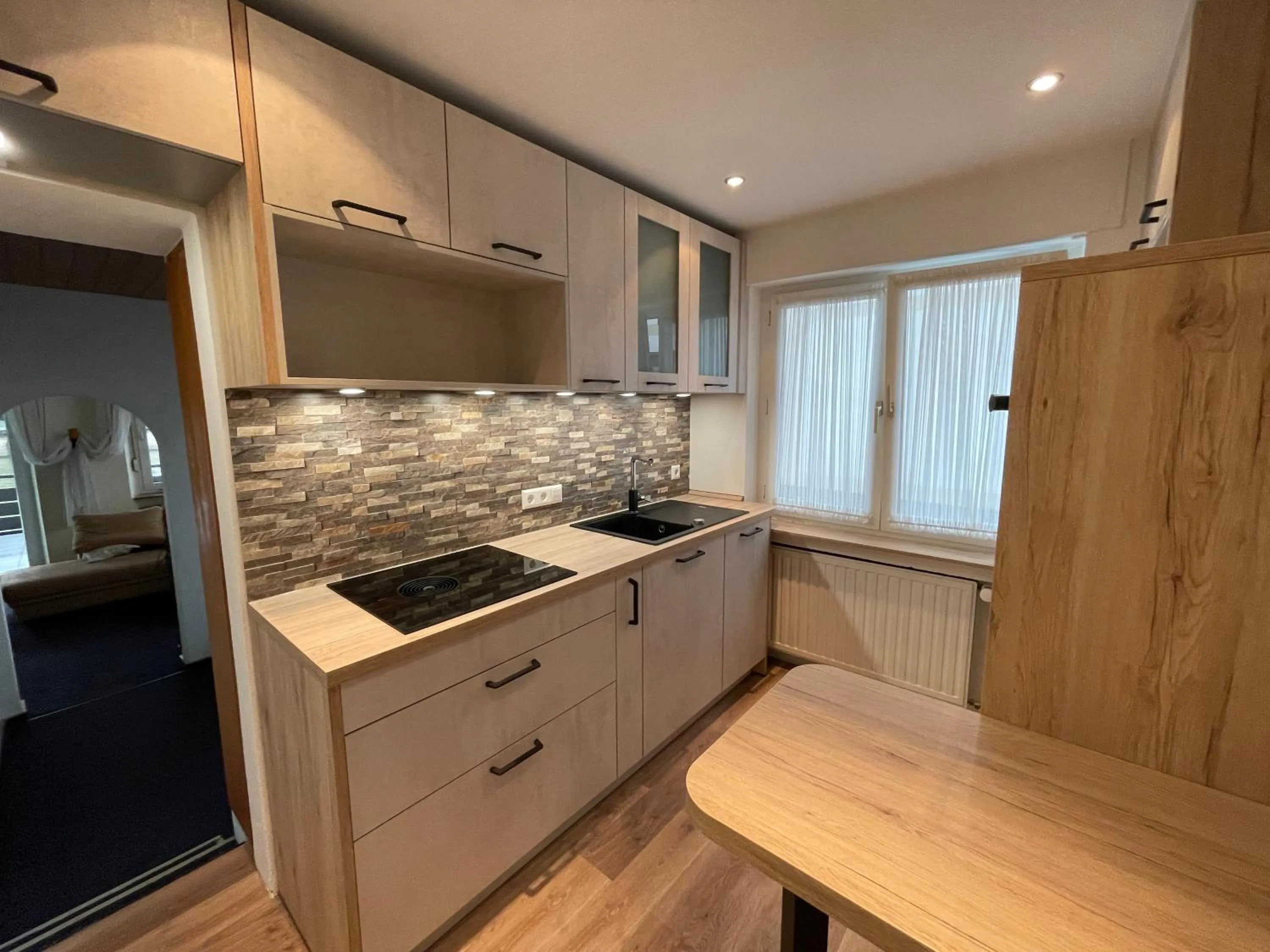 Kitchen or kitchenette in Ferienwohnungen Haus zur Linde