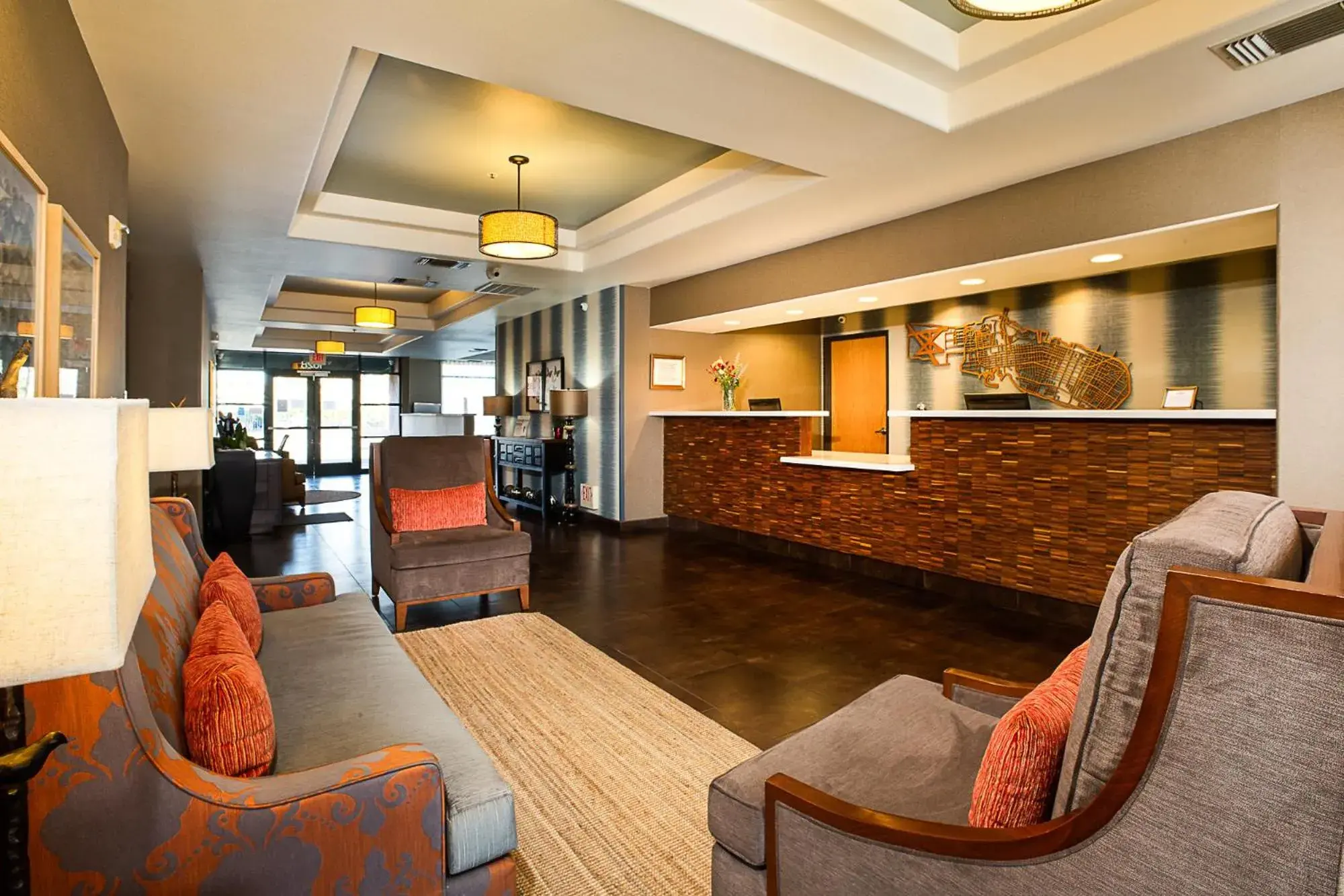 Lobby or reception in Hawthorn Suites by Wyndham-Oakland/Alameda Lobby or reception in Hawthorn Suites by Wyndham-Oakland/Alameda