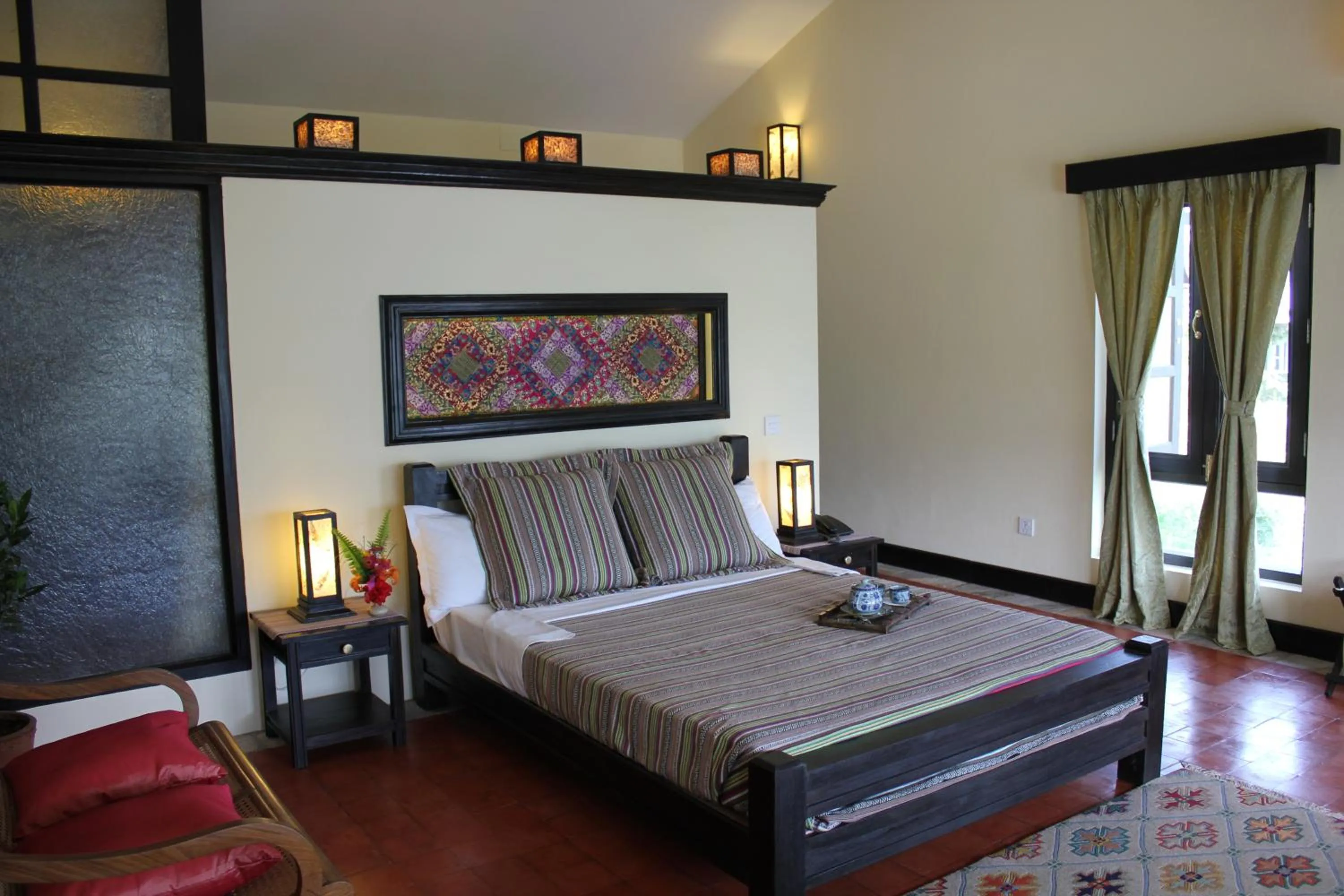 Bed in The Begnas Lake Resort & Villas