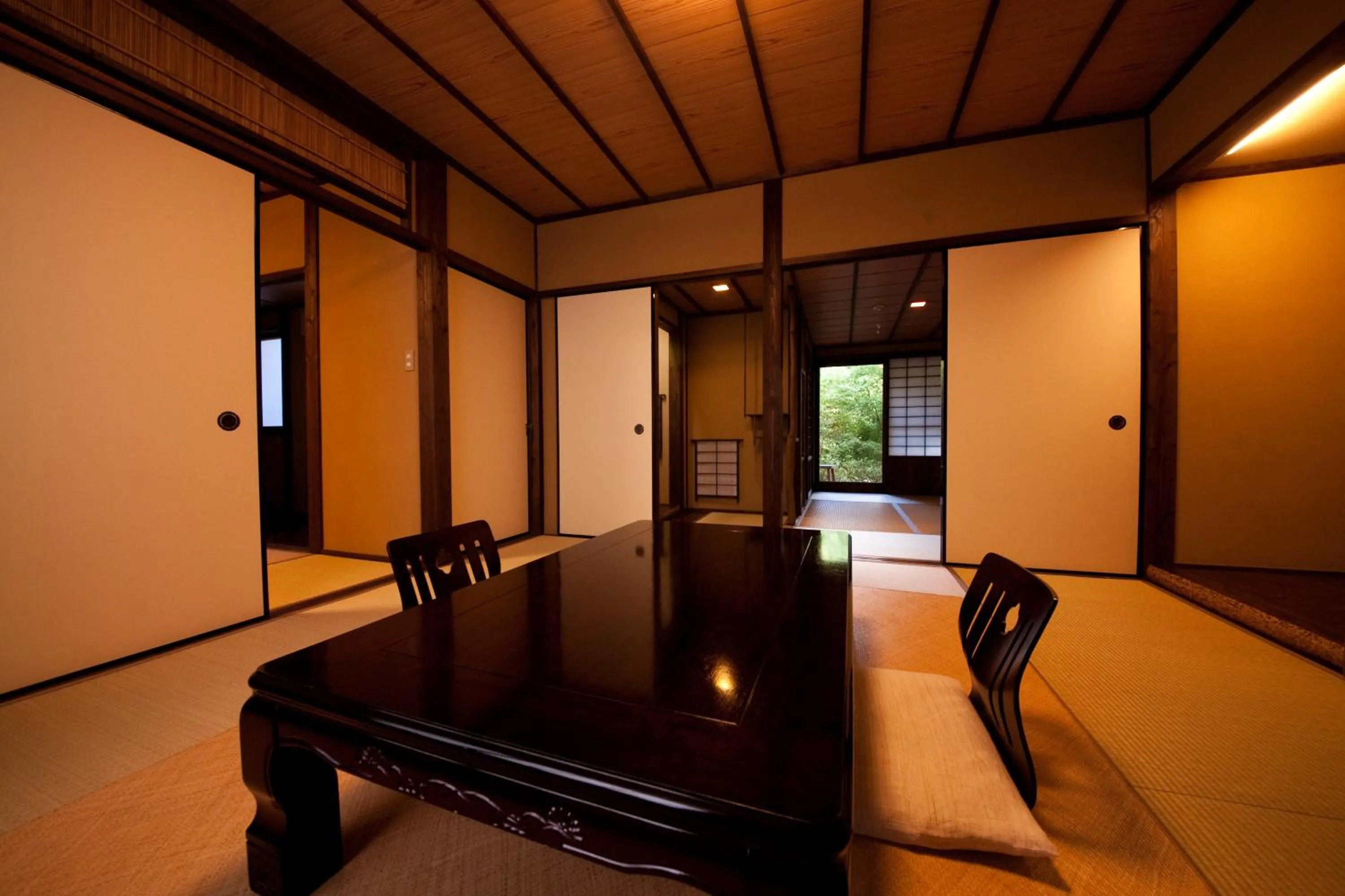 Seating area in Yufuin Gettouan