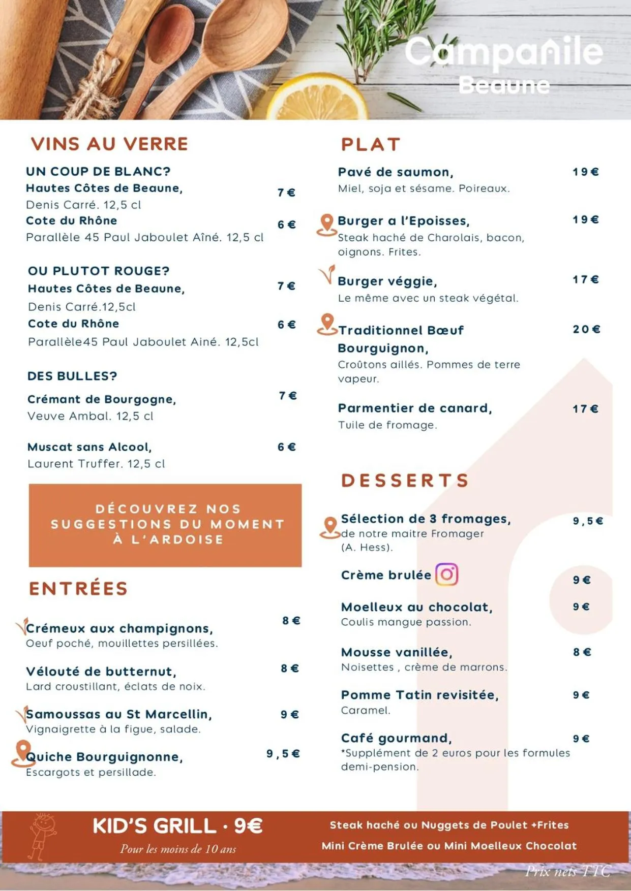 Restaurant/places to eat in Campanile Beaune