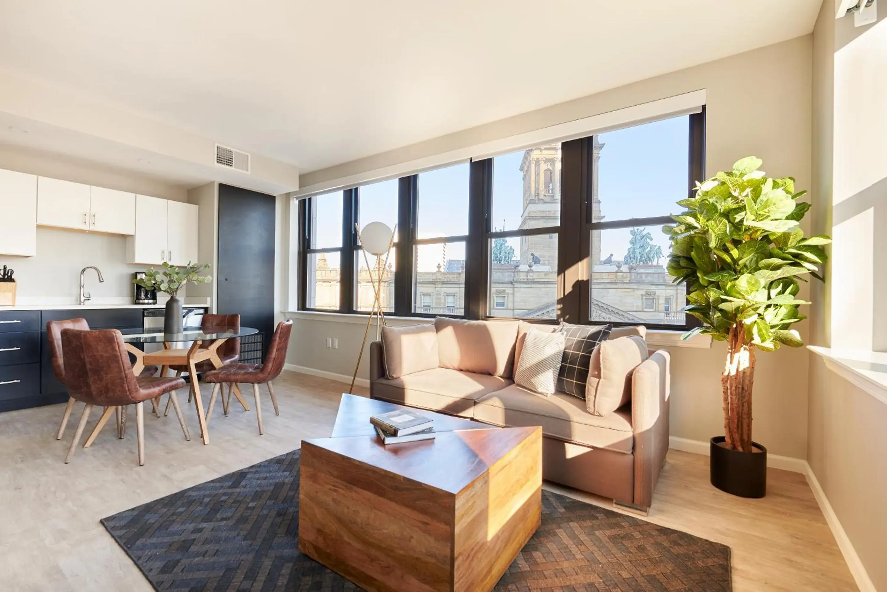 Living room in Kasa Cadillac Square Detroit Living room in Kasa Cadillac Square Detroit