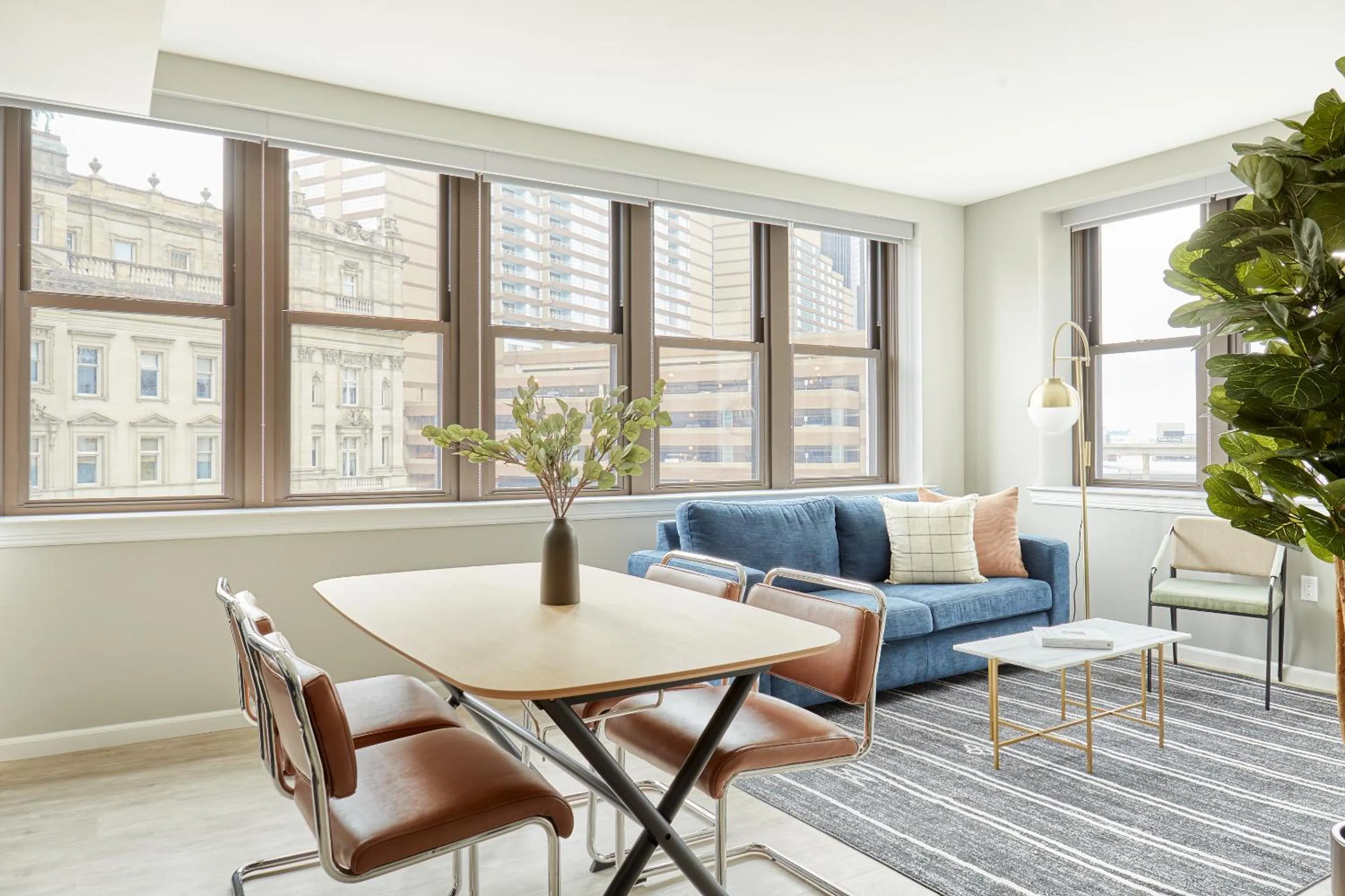 Living room in Kasa Cadillac Square Detroit