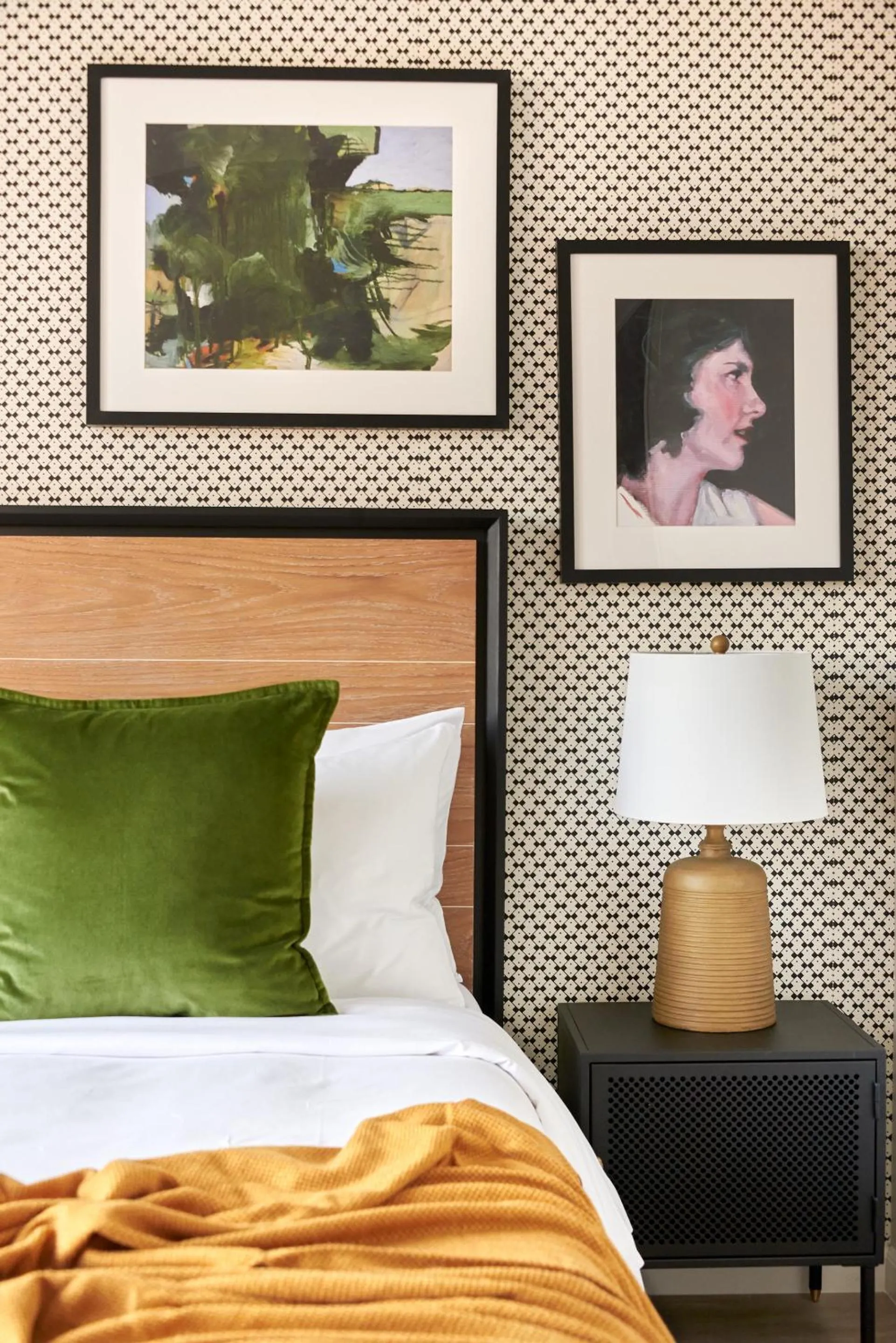 Decorative detail, Bed in Kasa Cadillac Square Detroit