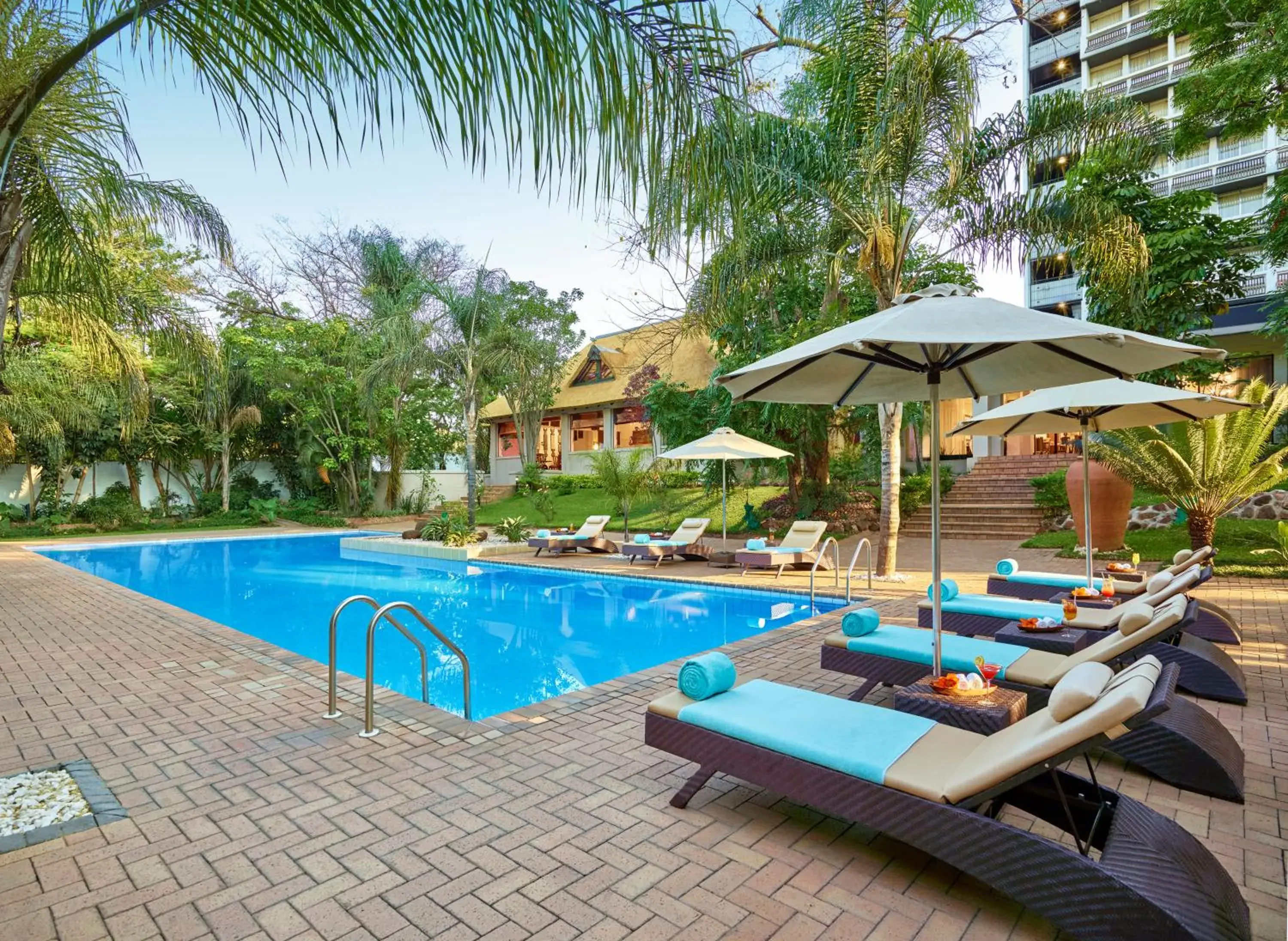 Pool view in The Pamodzi Hotel Pool view in The Pamodzi Hotel