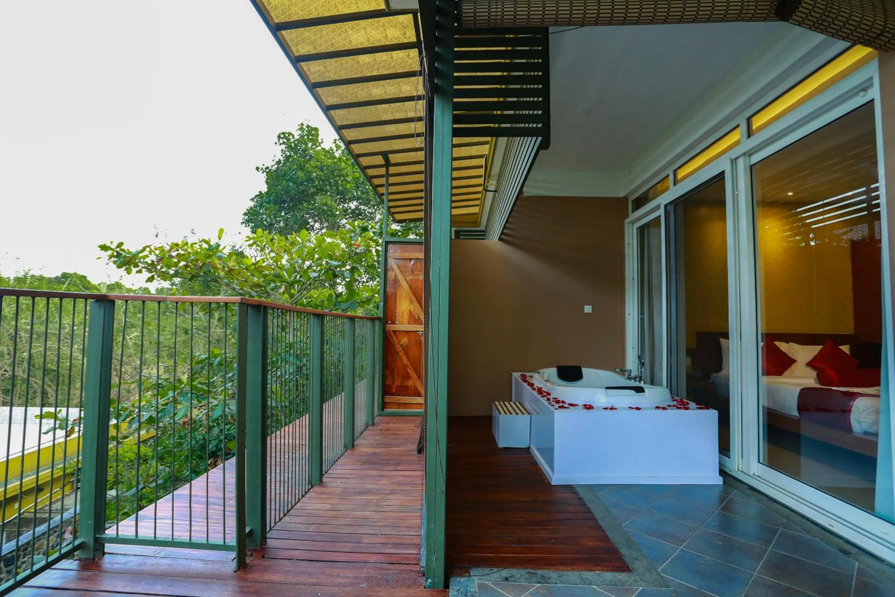 Balcony/Terrace in Kuruva Island Resort And Spa - By KABINI BREEZE