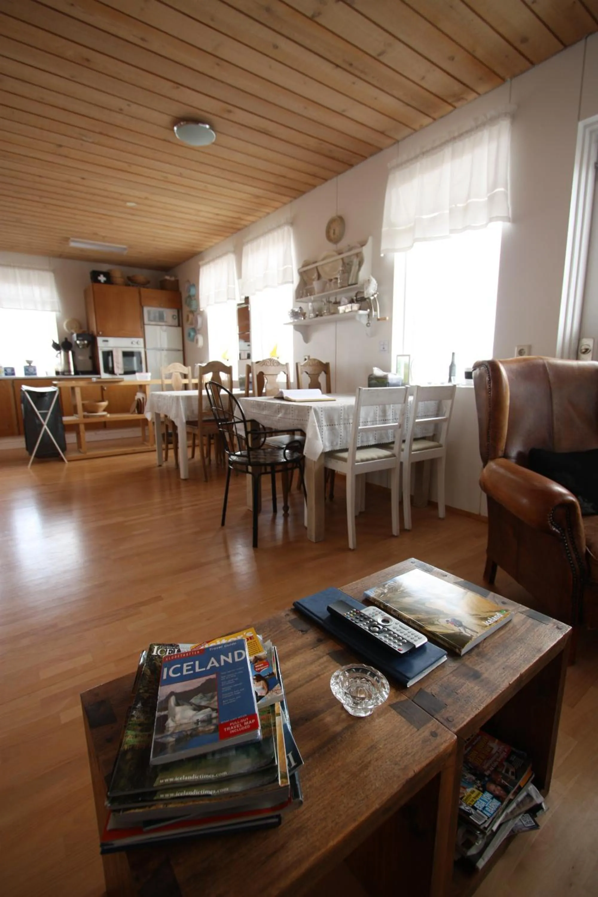 Kitchen or kitchenette in Dalvík Hostel Gimli