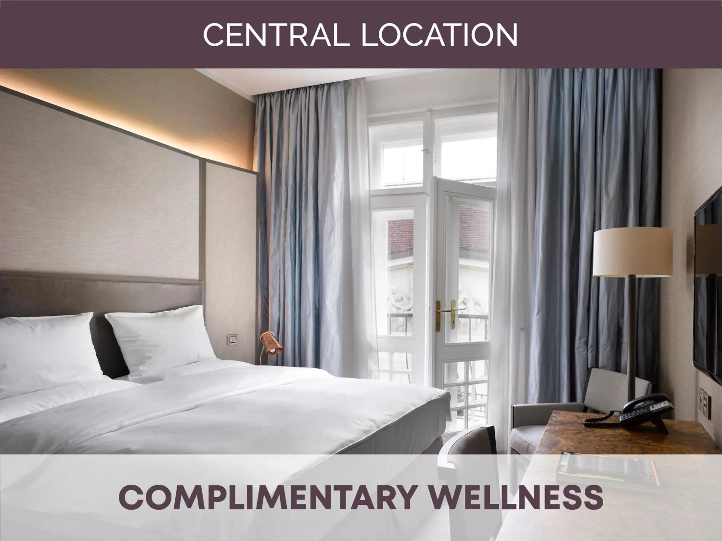Deluxe Double Room with Balcony and with Lounge and Wellness Access in The Emblem Prague Hotel - Preferred Hotels & Resorts Deluxe Double Room with Balcony and with Lounge and Wellness Access in The Emblem Prague Hotel - Preferred Hotels & Resorts