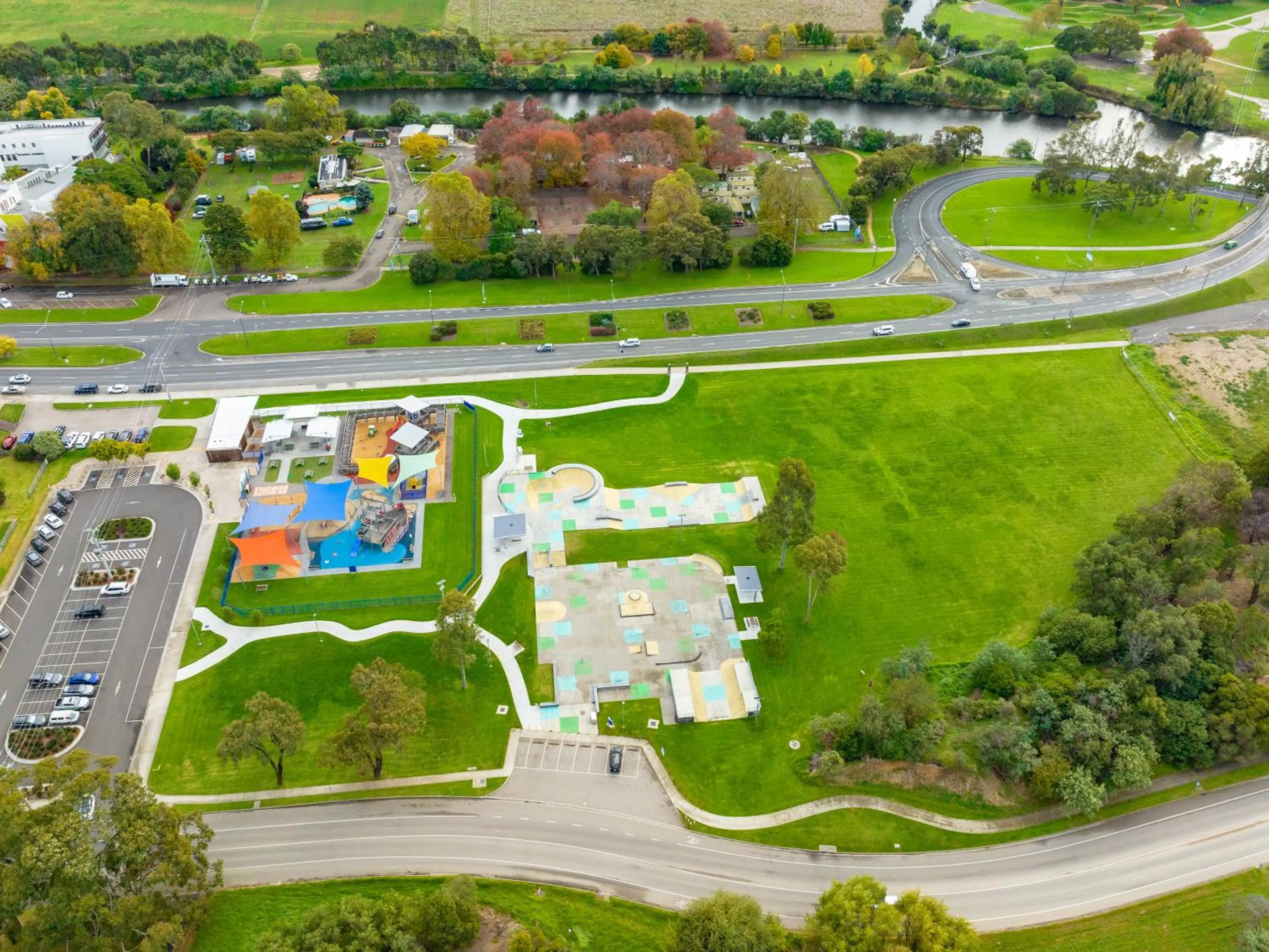 Bird's eye view in NRMA Bairnsdale Riverside Holiday Park