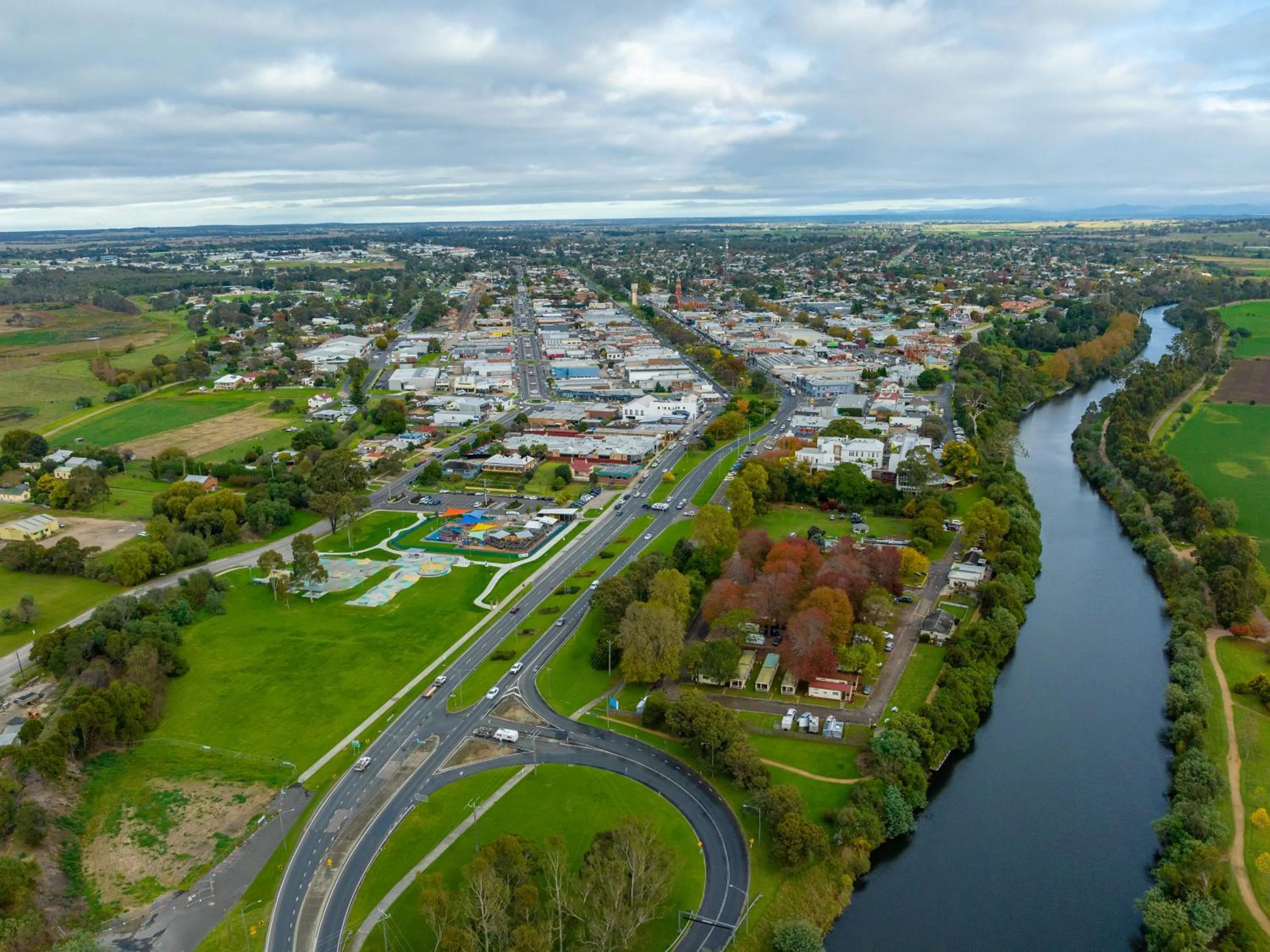 Bird's eye view in NRMA Bairnsdale Riverside Holiday Park