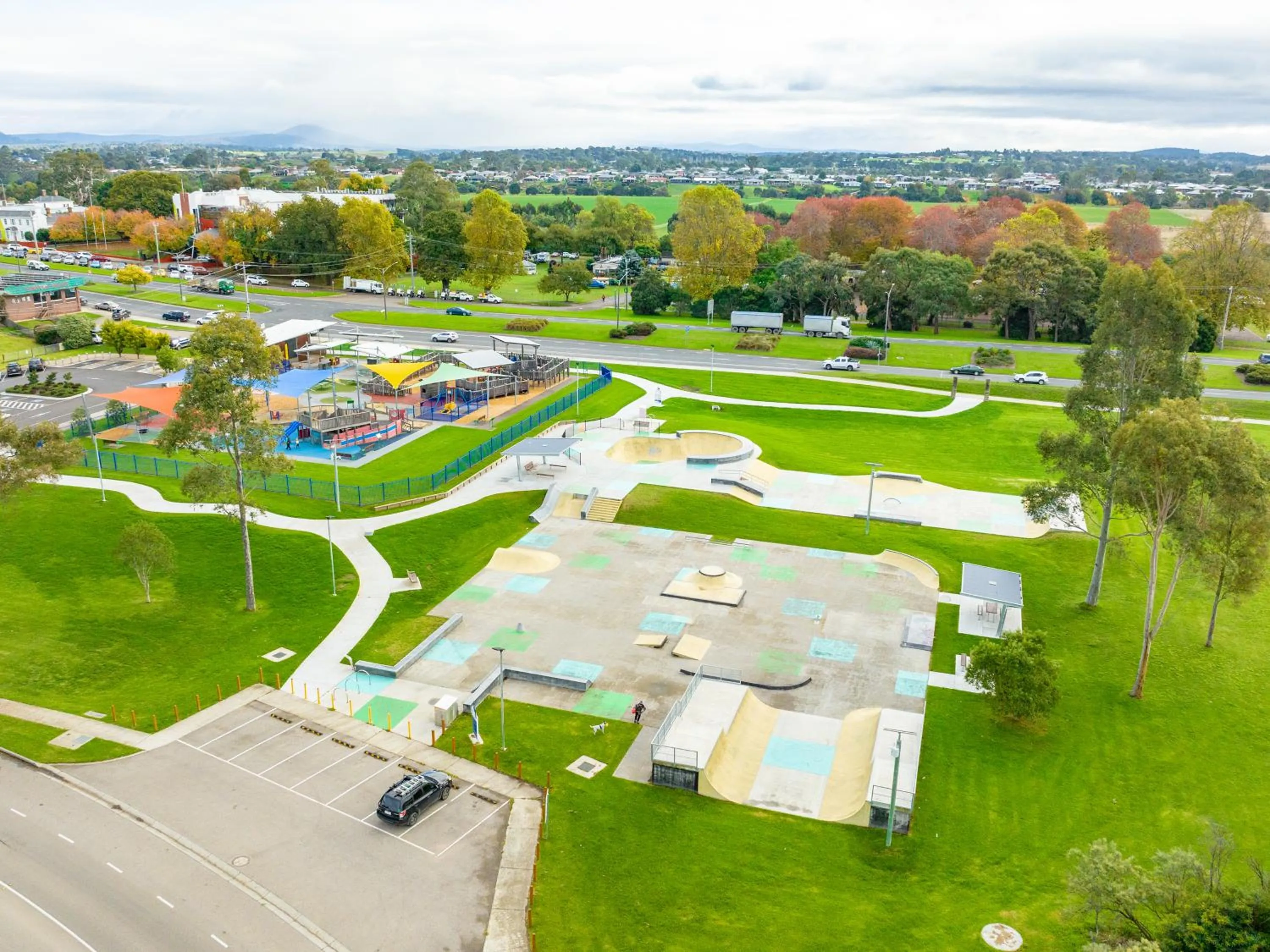 Bird's eye view in NRMA Bairnsdale Riverside Holiday Park