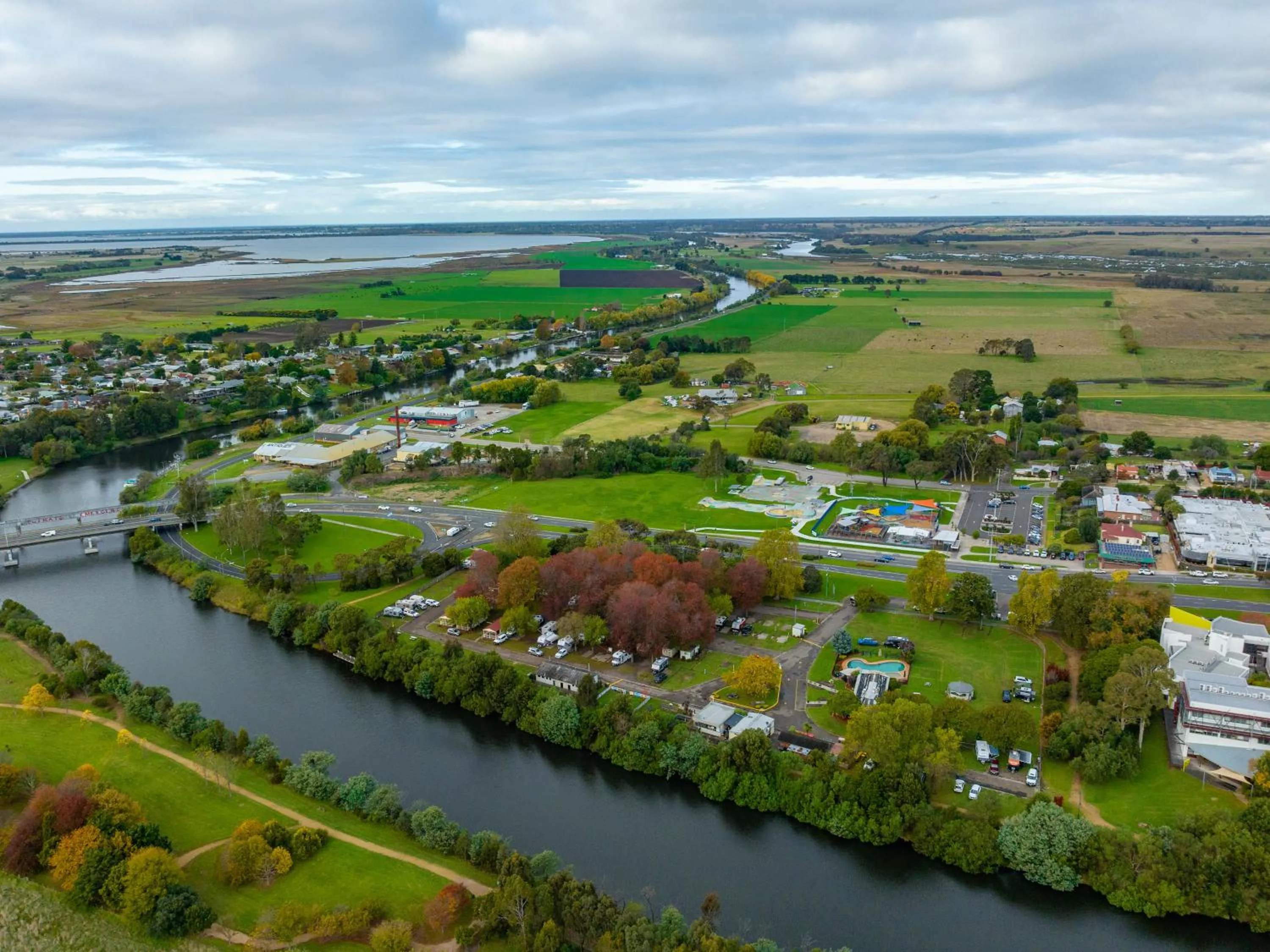 Bird's eye view in NRMA Bairnsdale Riverside Holiday Park