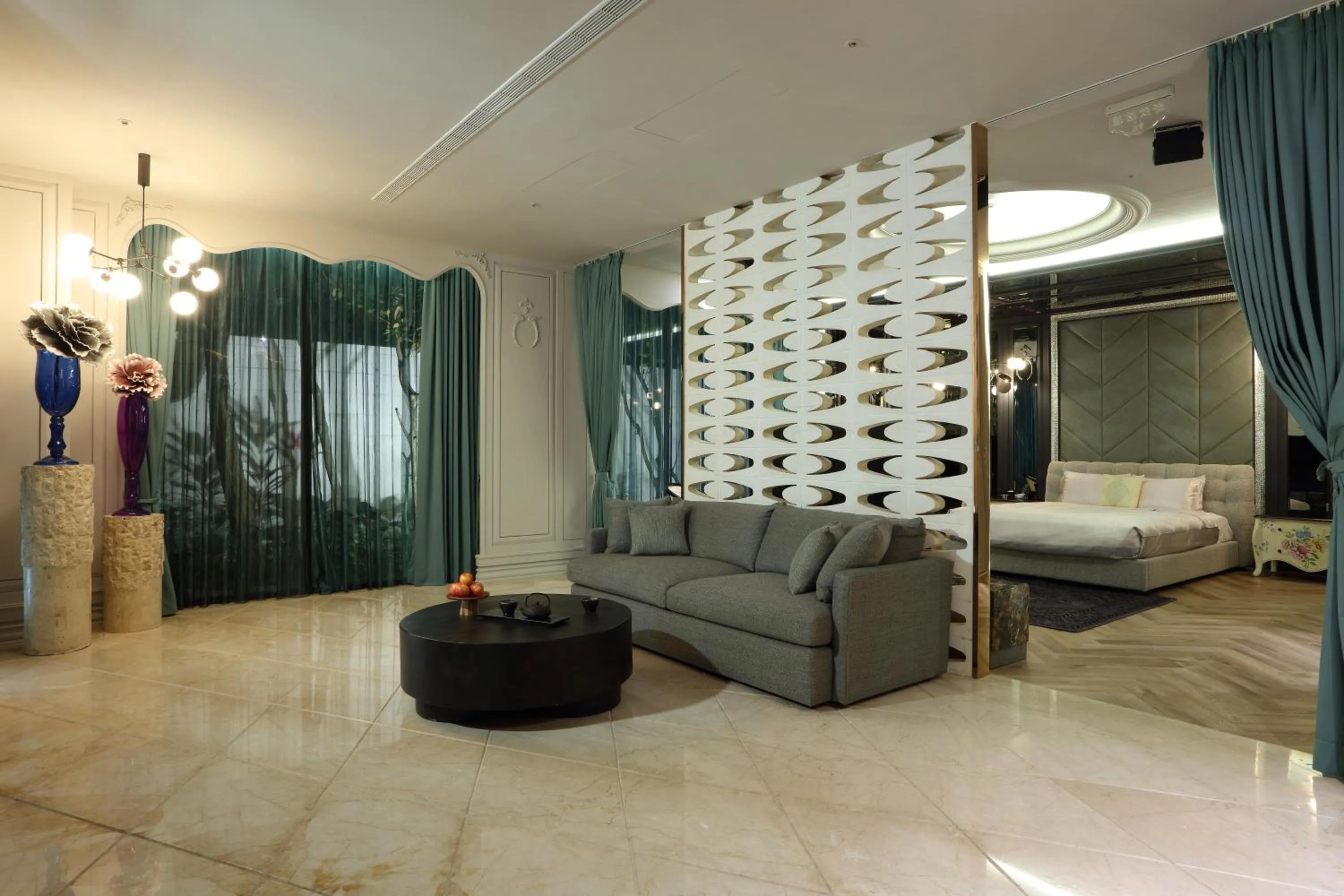 Living room, Bed in 台北沐蘭精品旅館 大直館