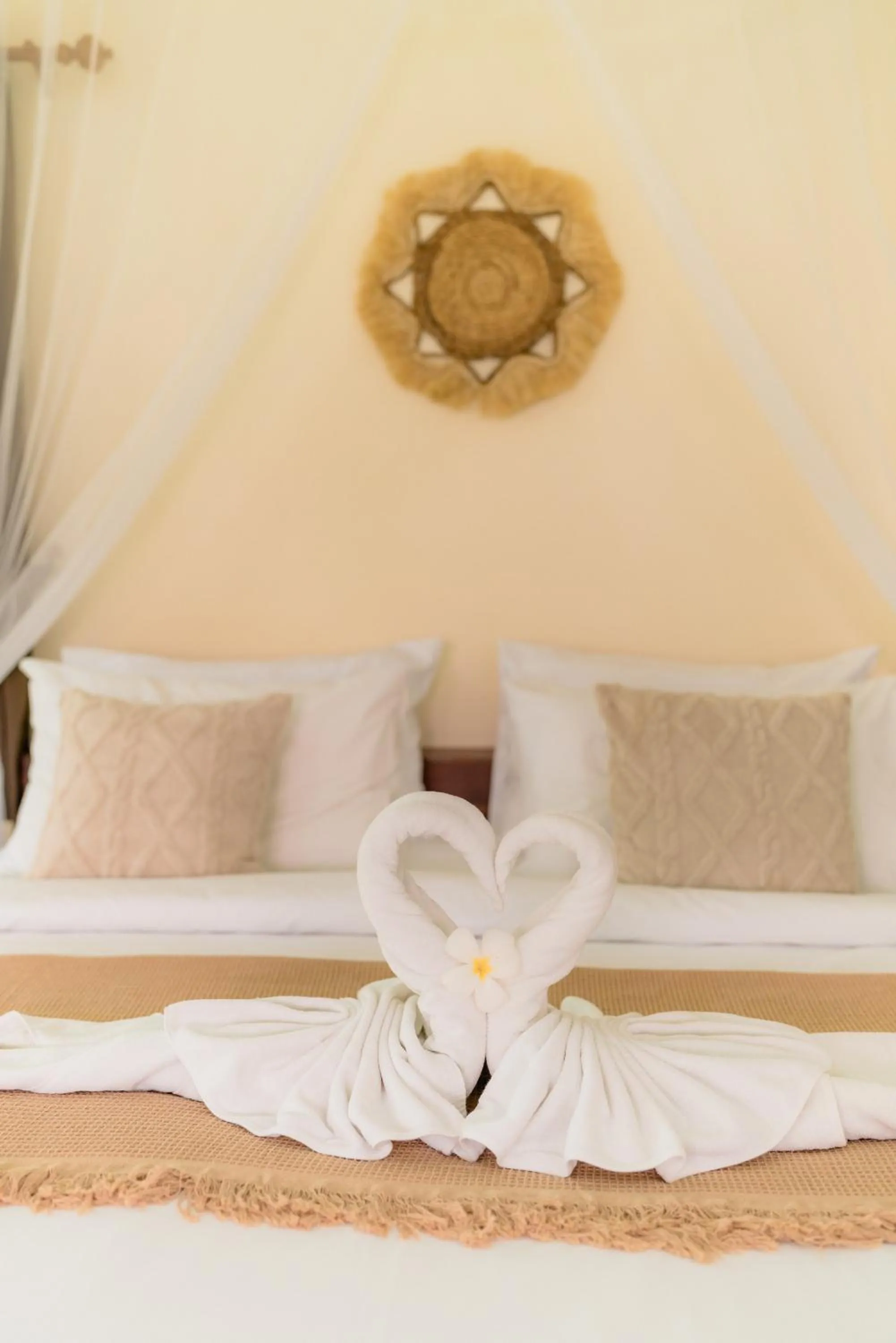 towels, Bed in Green Garden House