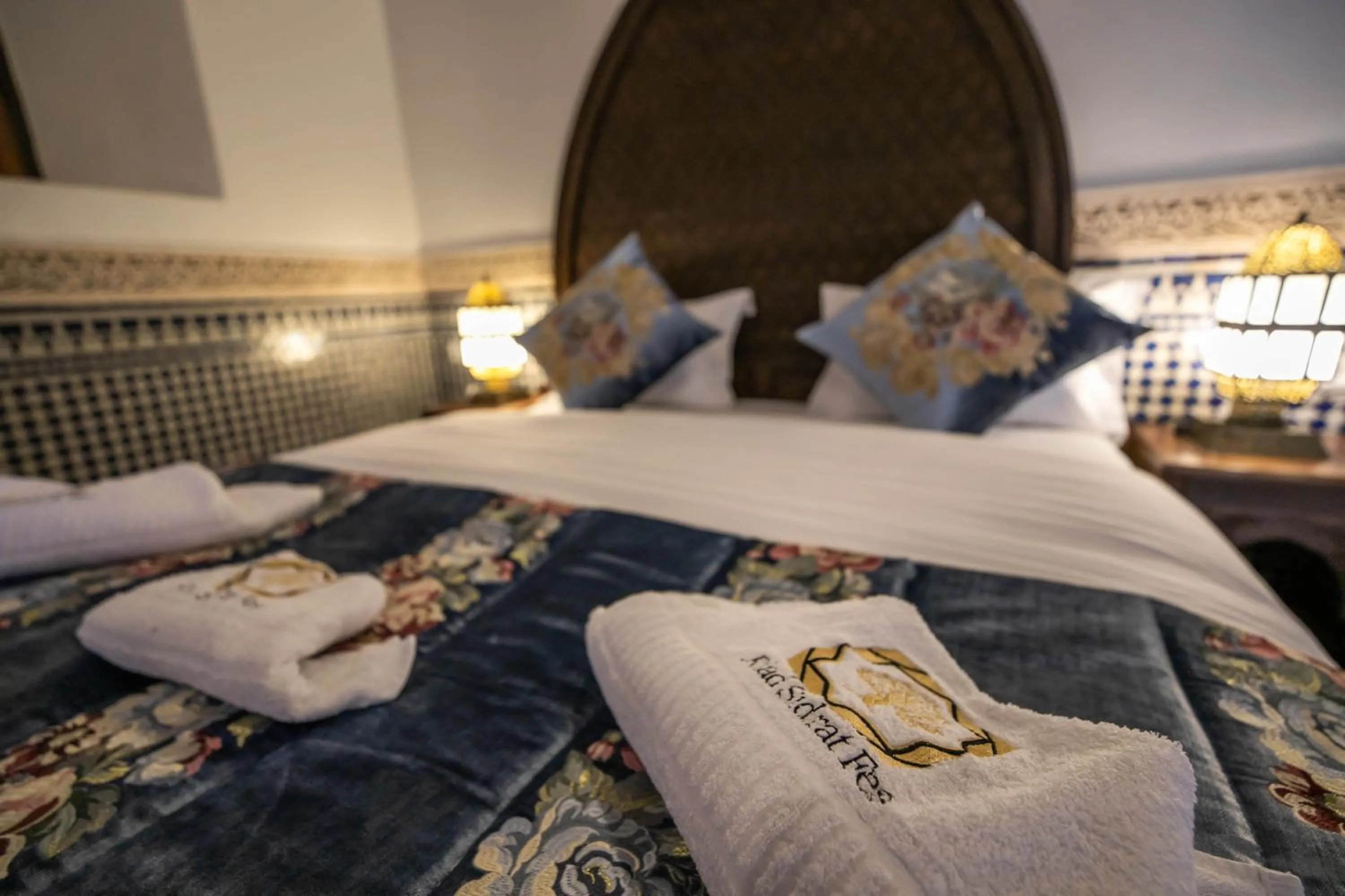 Bed in Riad Sidrat Fes