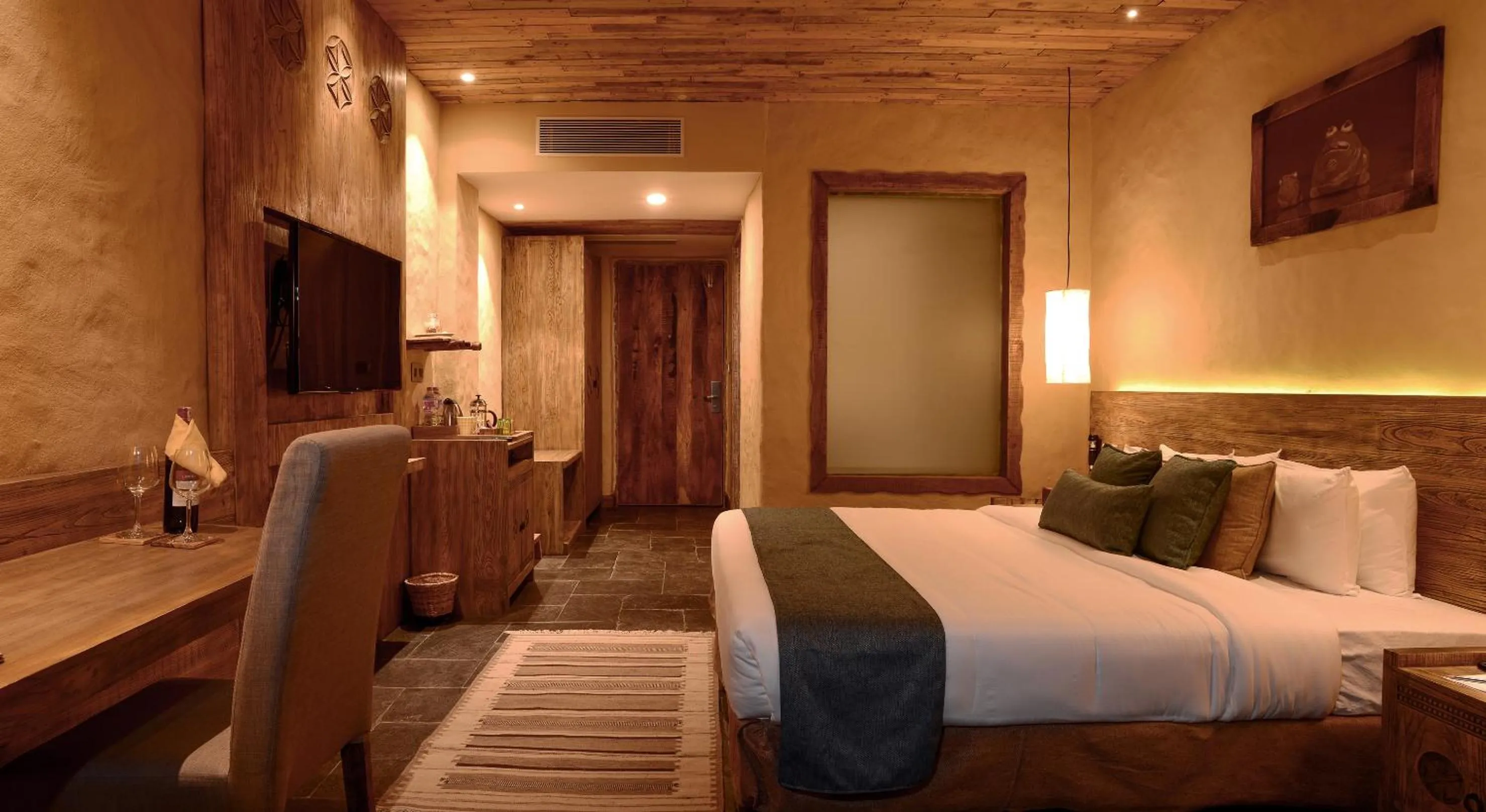 Photo of the whole room, Bed in Sarangkot Mountain Lodge