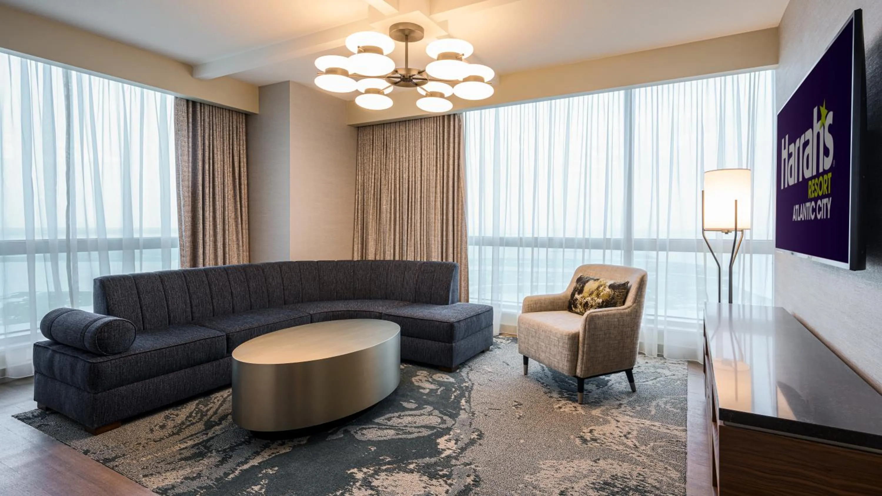 Seating area in Harrah's Resort Atlantic City, A Caesars Destination