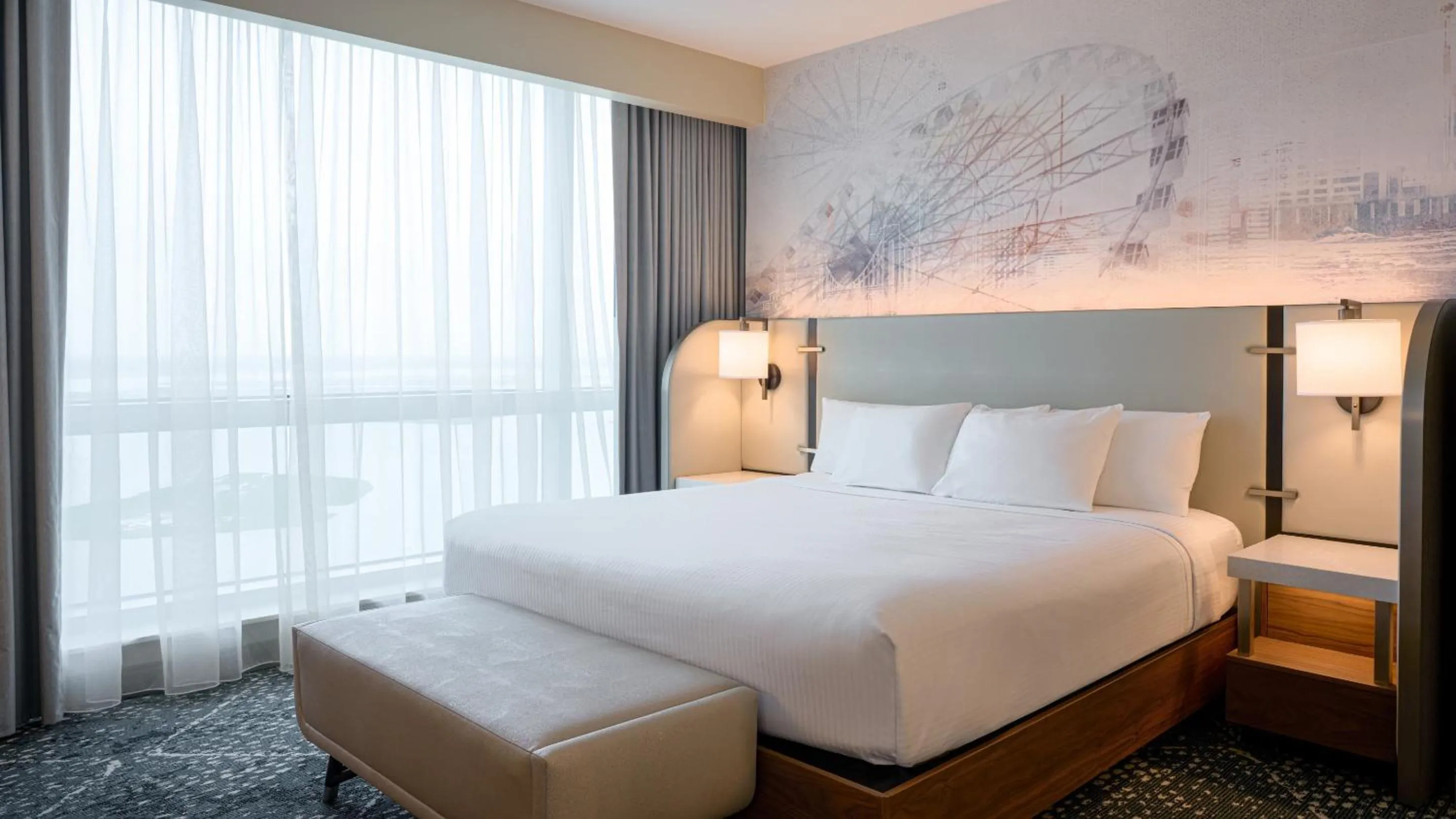 Bed in Harrah's Resort Atlantic City, A Caesars Destination