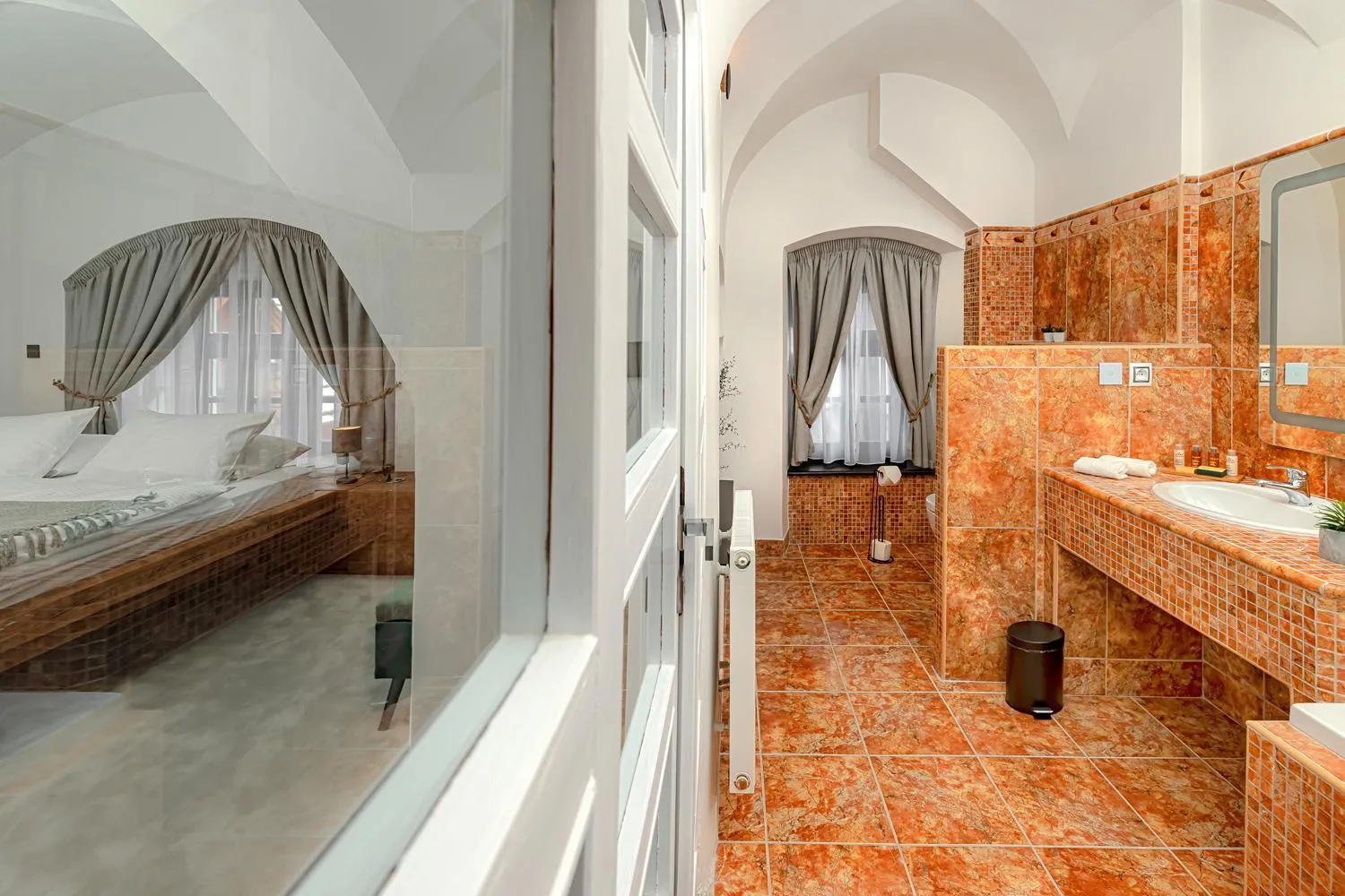 Bathroom, Bed in DOMA u nás Boutique hotel & spa