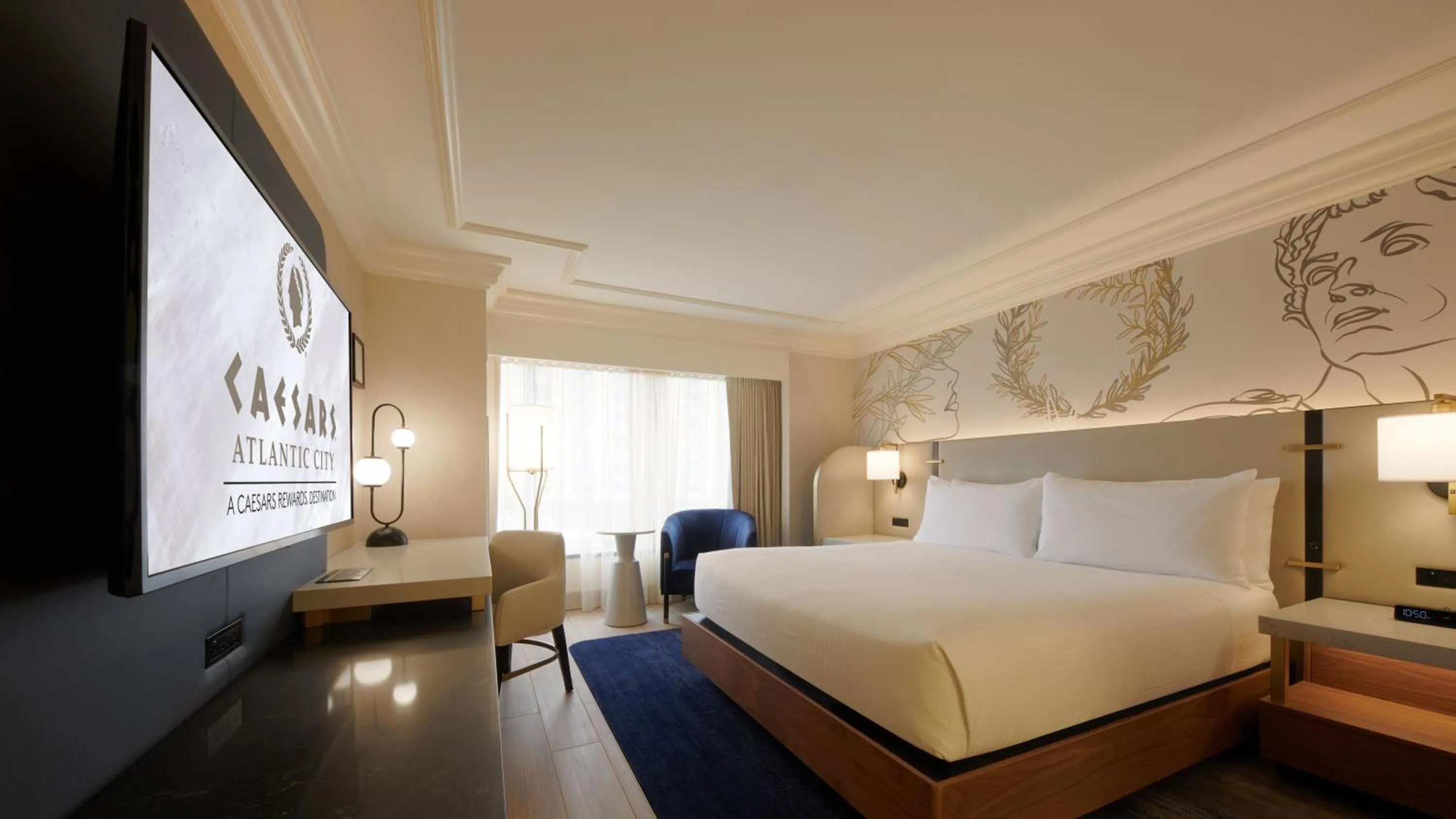 Bed in Caesars Atlantic City, A Caesars Destination