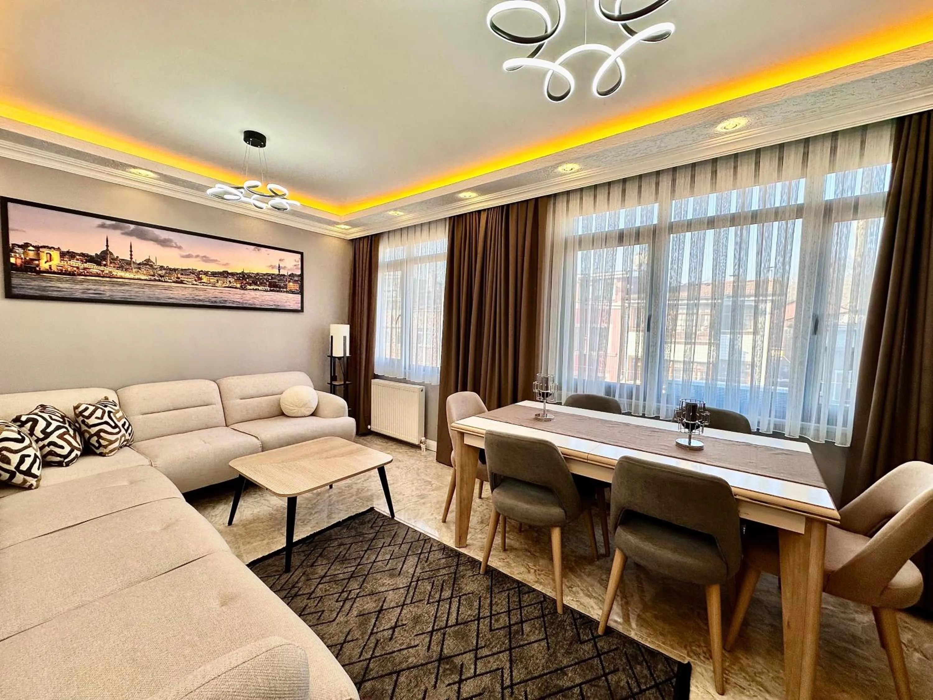 Photo of the whole room, Bed in Stone Suites