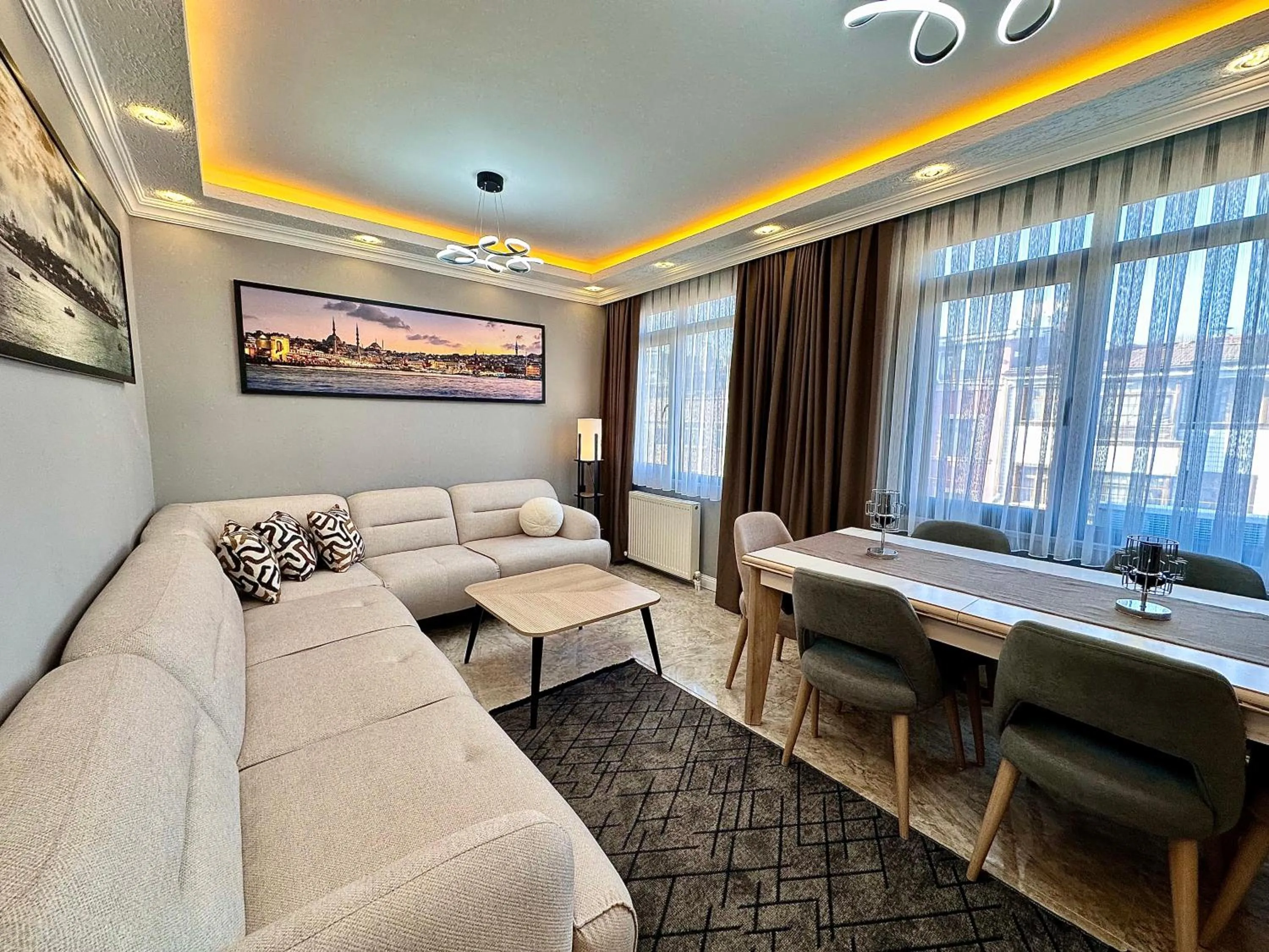 Seating area in Stone Suites