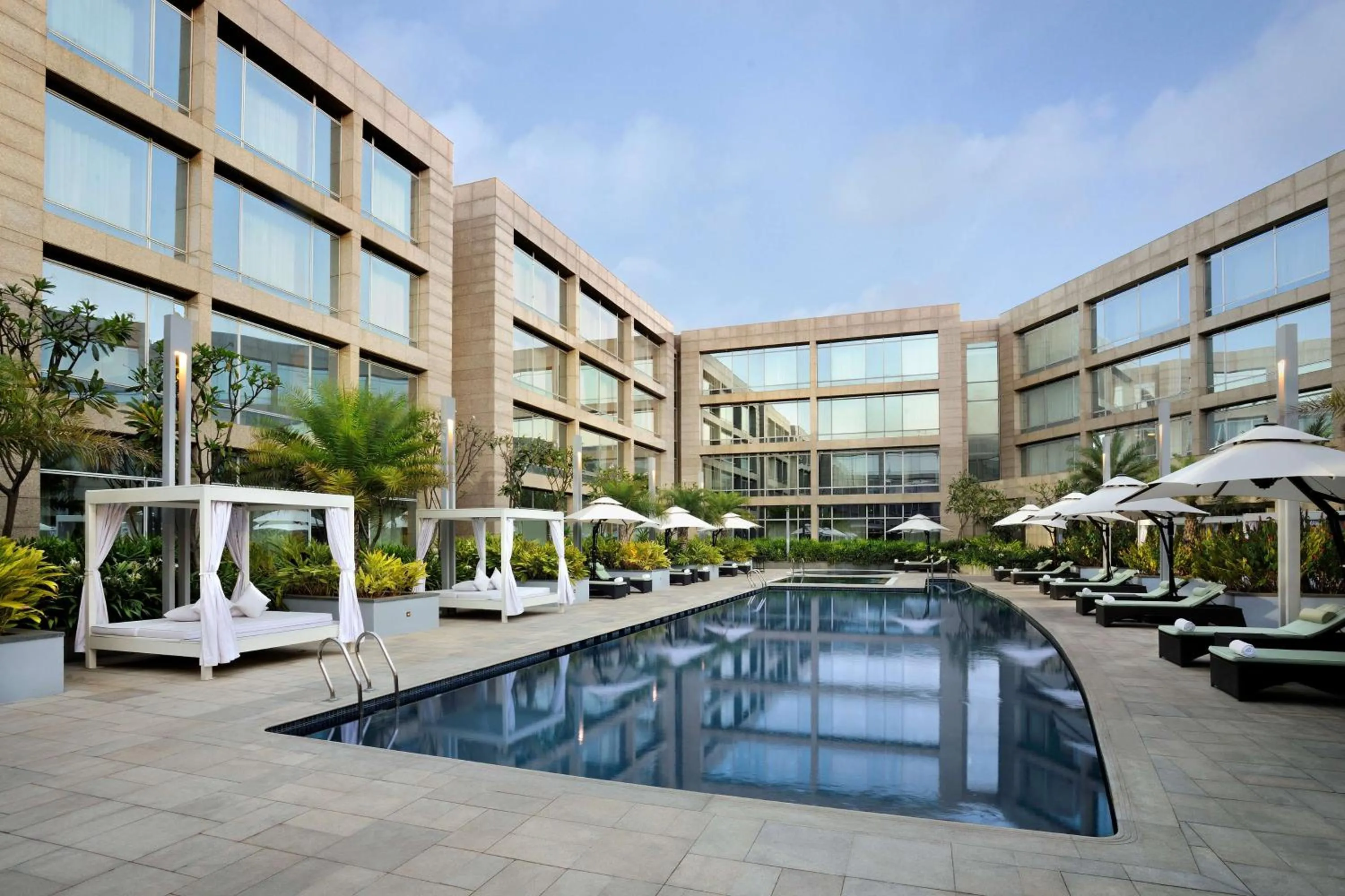 Pool view in Hilton Bangalore Embassy GolfLinks