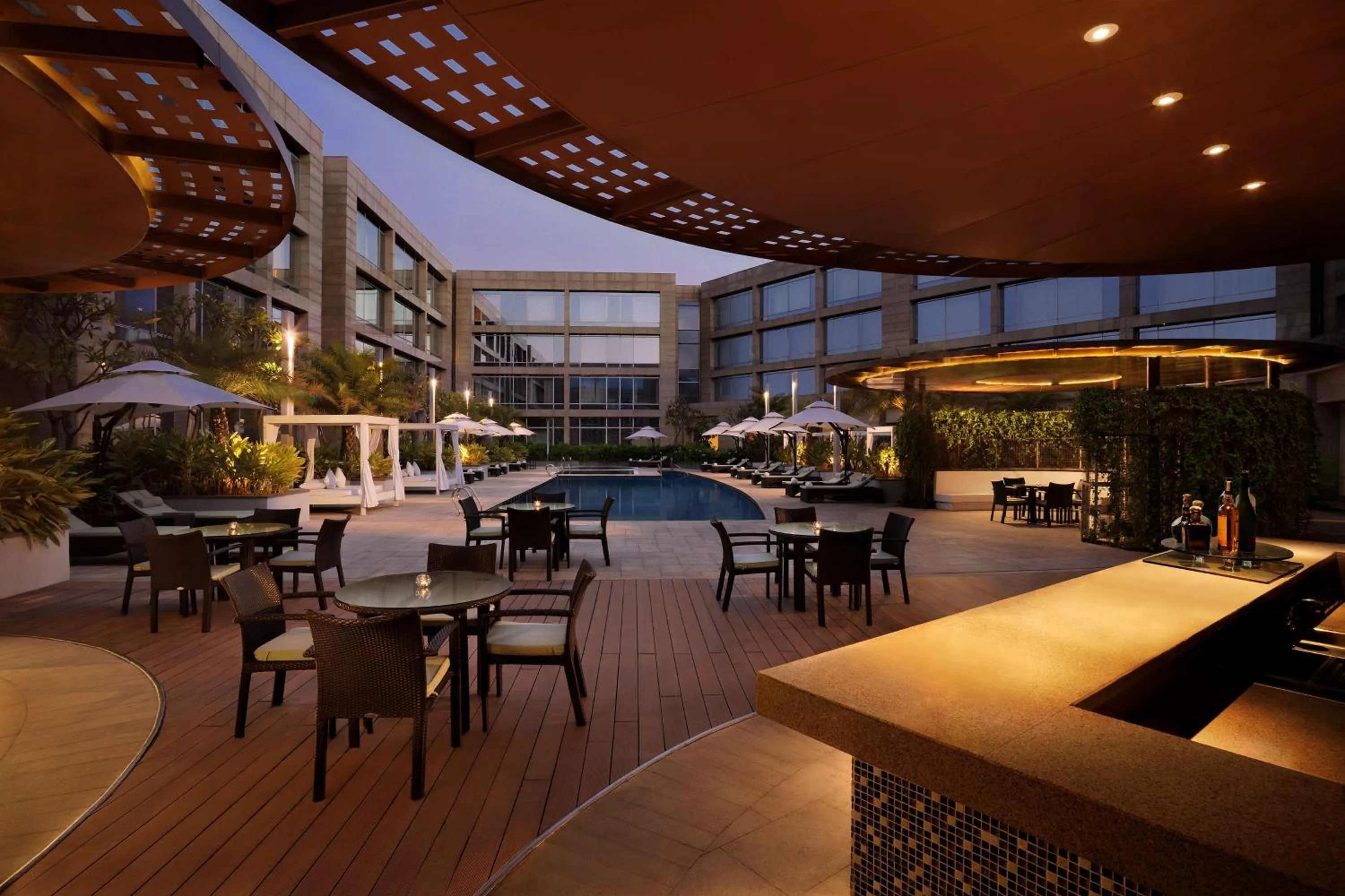 Pool view in Hilton Bangalore Embassy GolfLinks