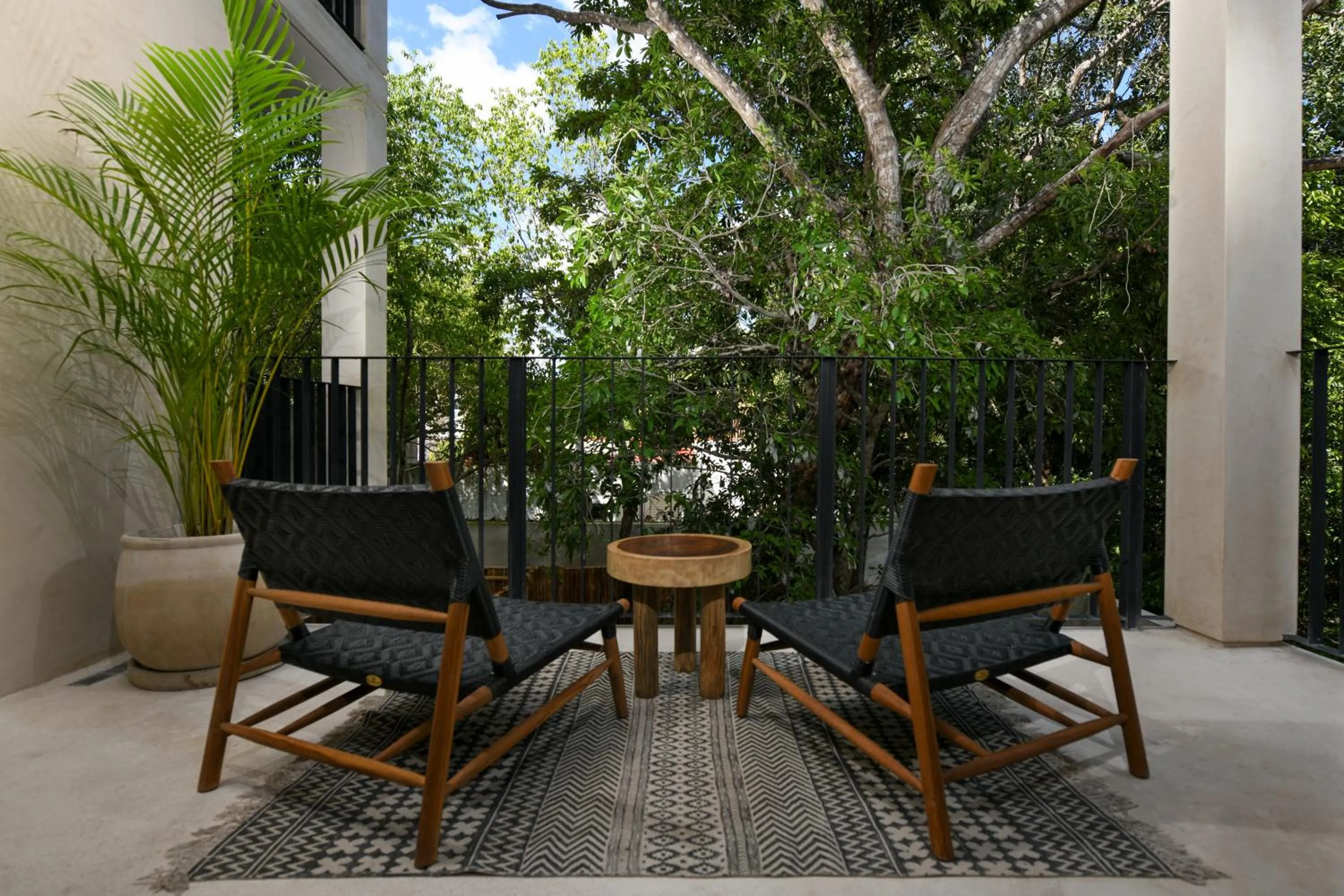 Patio in Casa Agape Hotel Tulum with Beach Club Access