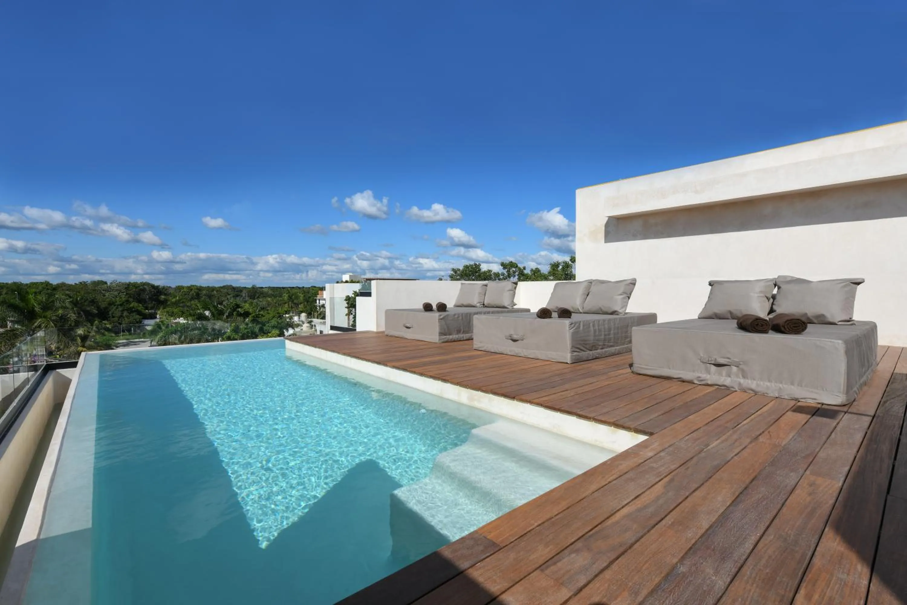 Pool view in Casa Agape Hotel Tulum with Beach Club Access