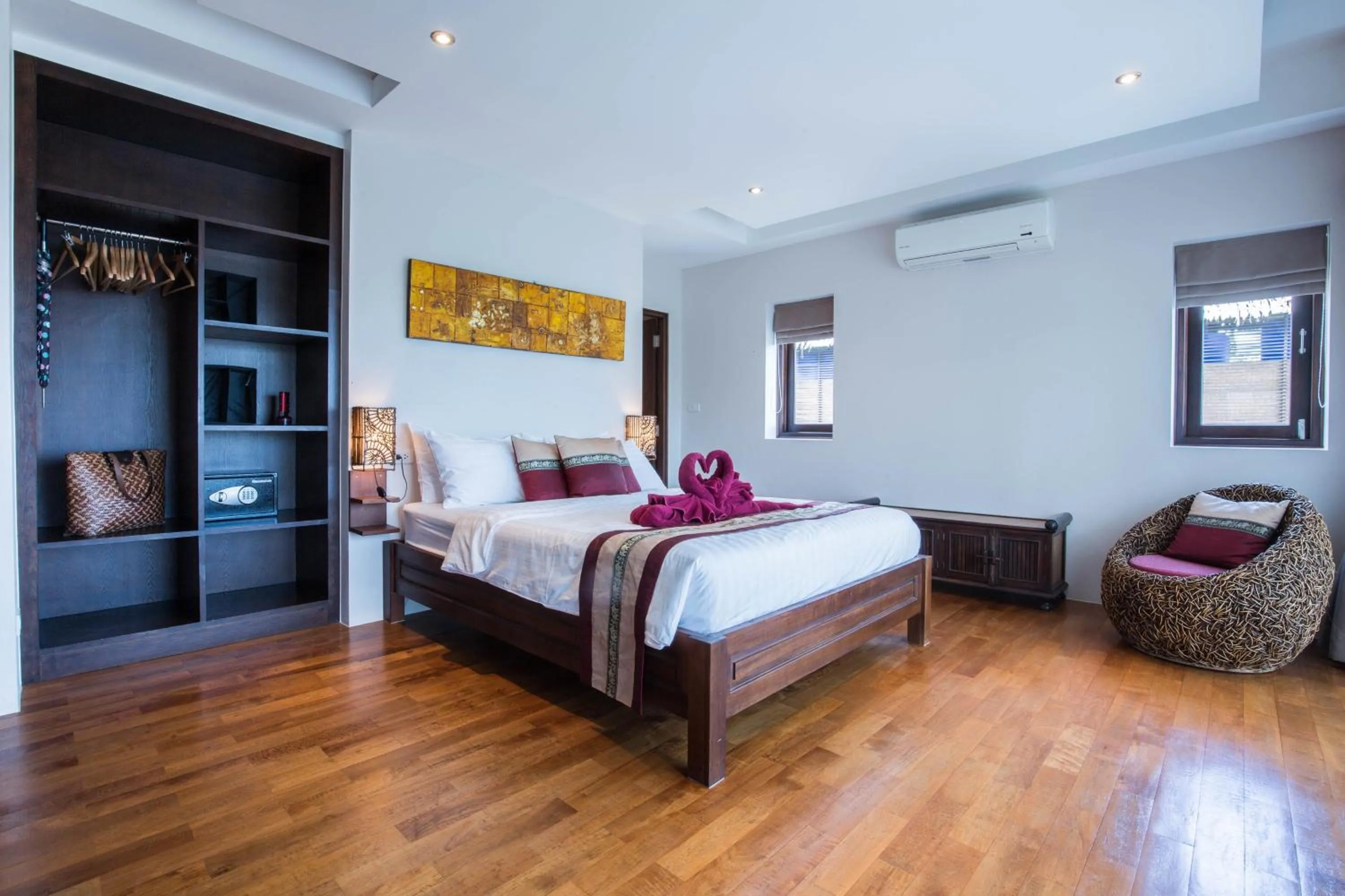 Bedroom, Bed in Koh Phangan Pavilions Serviced Apartments