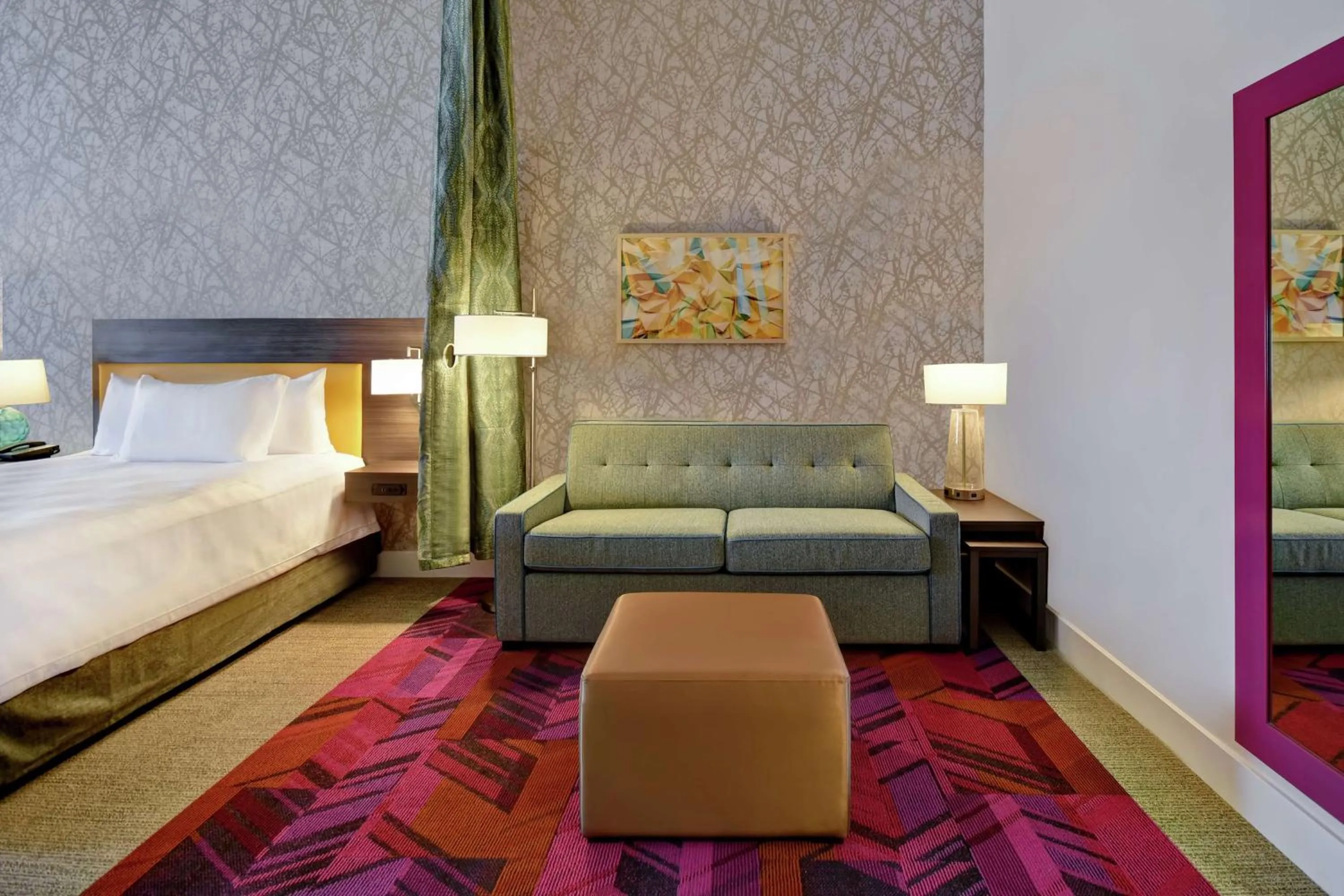 Living room, Bed in Home2 Suites by Hilton Wichita Northeast