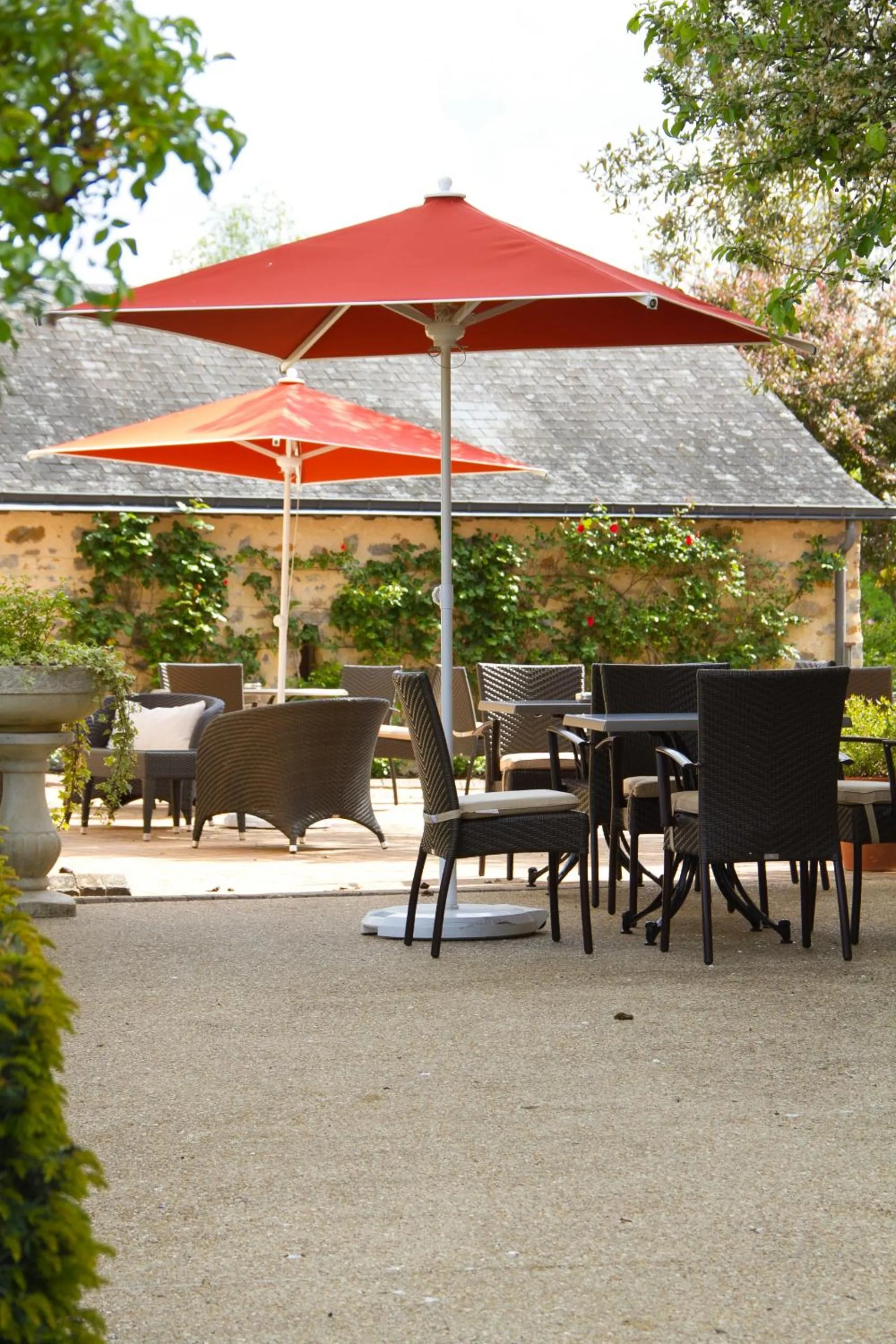 Balcony/Terrace in Logis L'Ermitage Hôtel & Restaurant