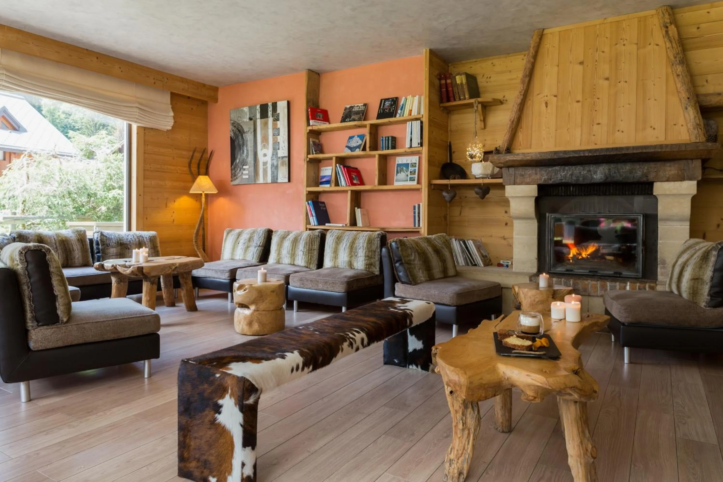 Living room in Chalet-Hôtel La Chemenaz