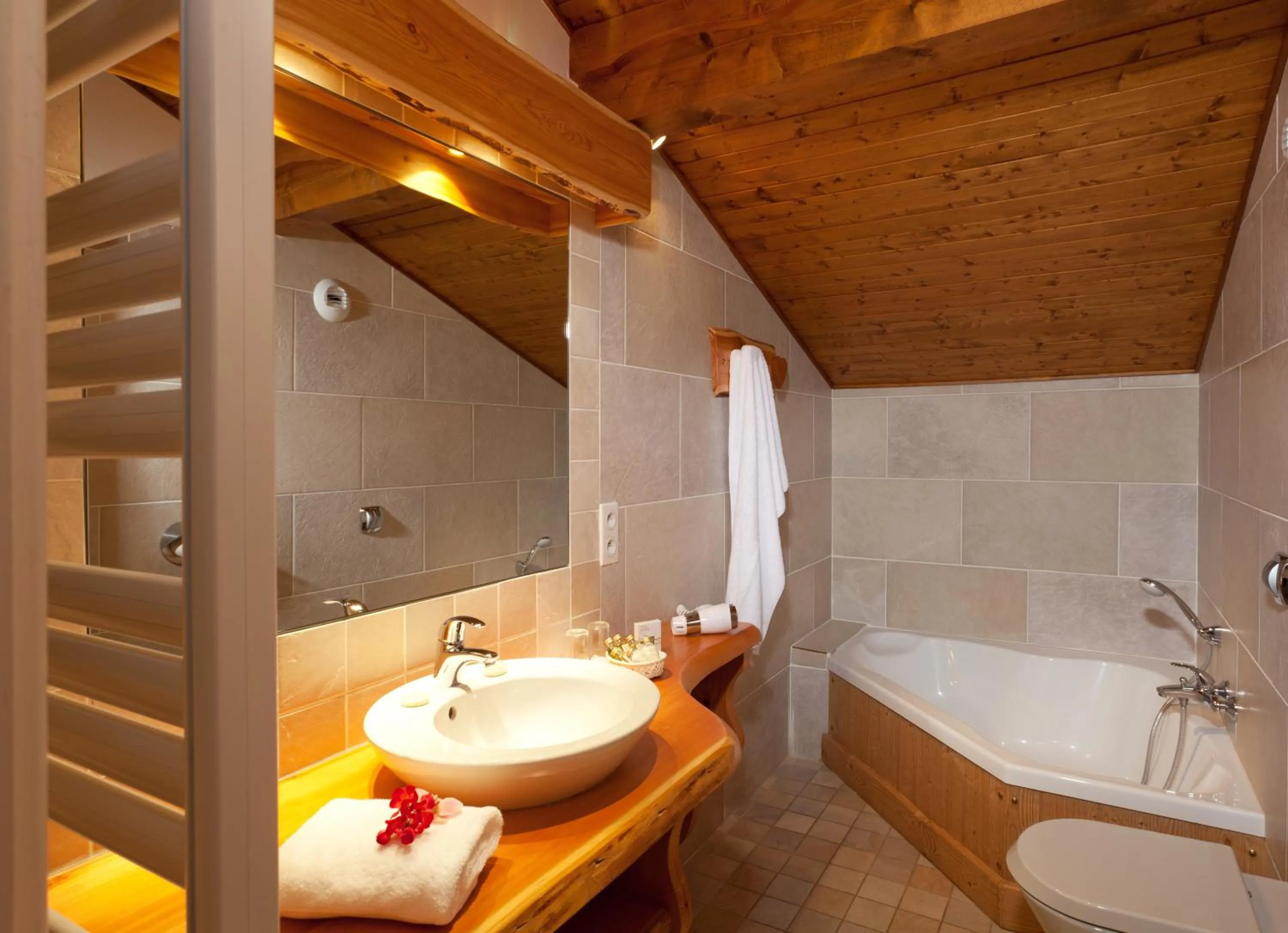 Bathroom in Chalet-Hôtel Neige et Roc, The Originals Relais
