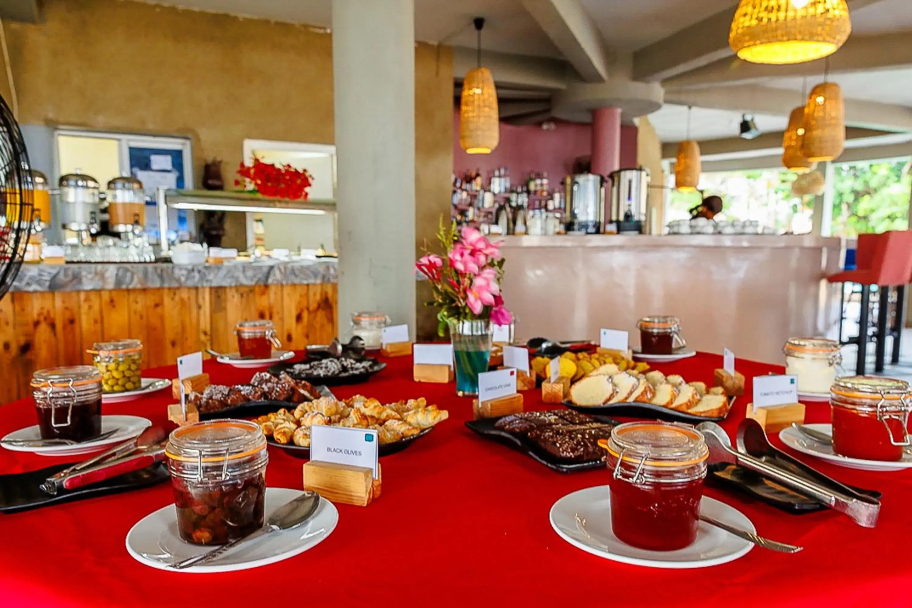 Buffet breakfast in Balafon Beach Resort Buffet breakfast in Balafon Beach Resort