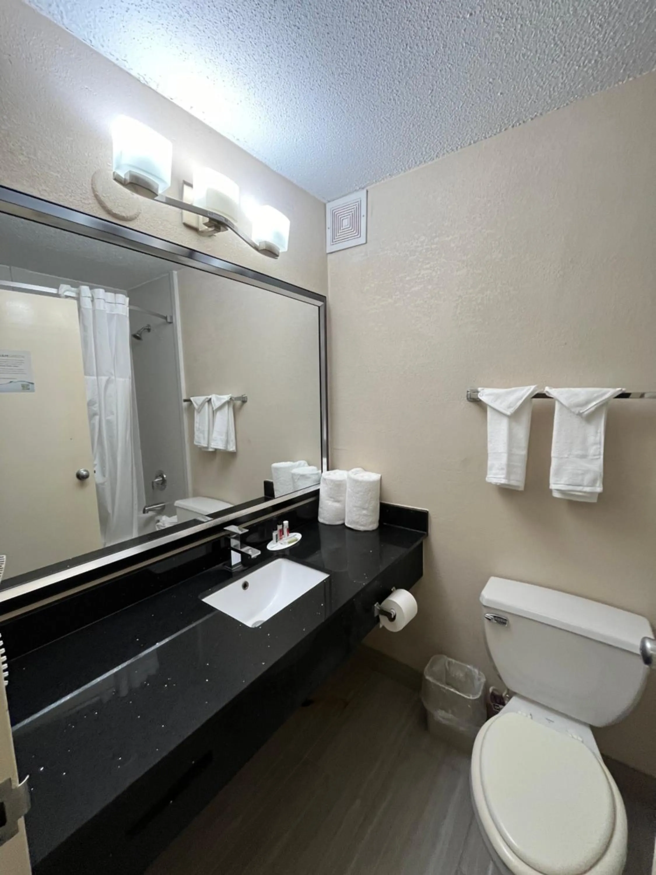 Bathroom in Ramada Plaza by Wyndham Charlotte South End Airport