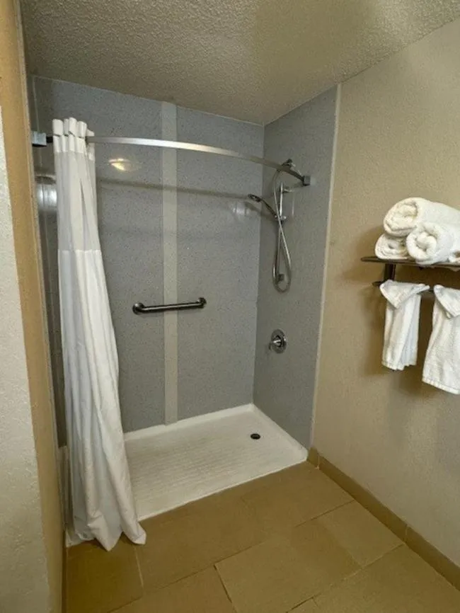Bathroom in Ramada Plaza by Wyndham Charlotte South End Airport