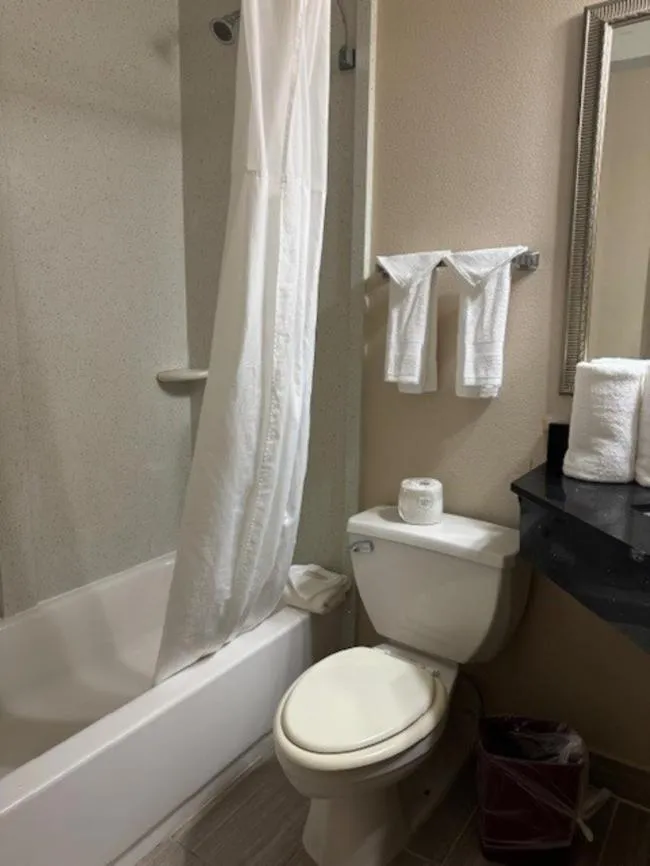 Bathroom in Ramada Plaza by Wyndham Charlotte South End Airport