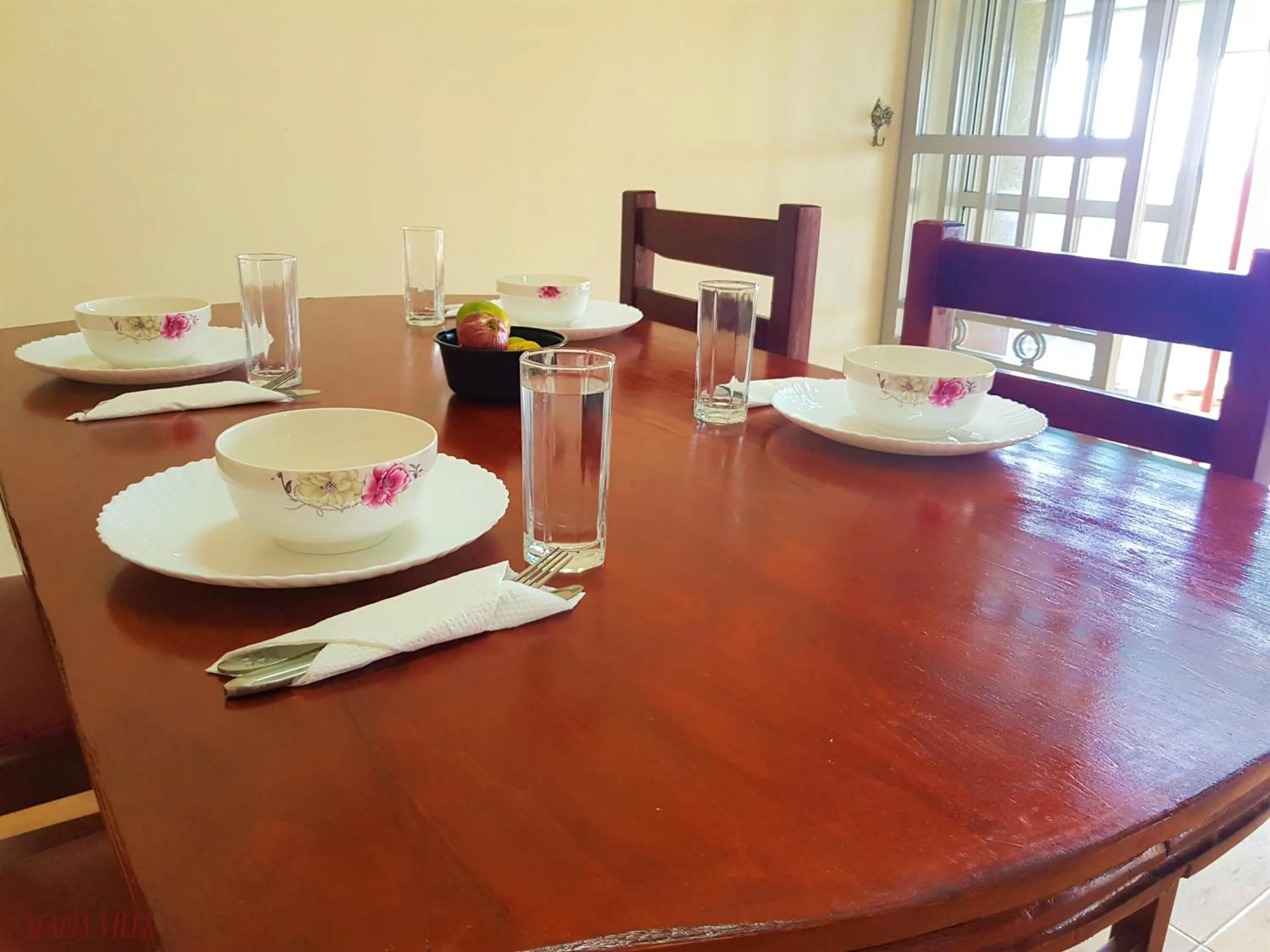 Dining area in Acacia Villa Kampala