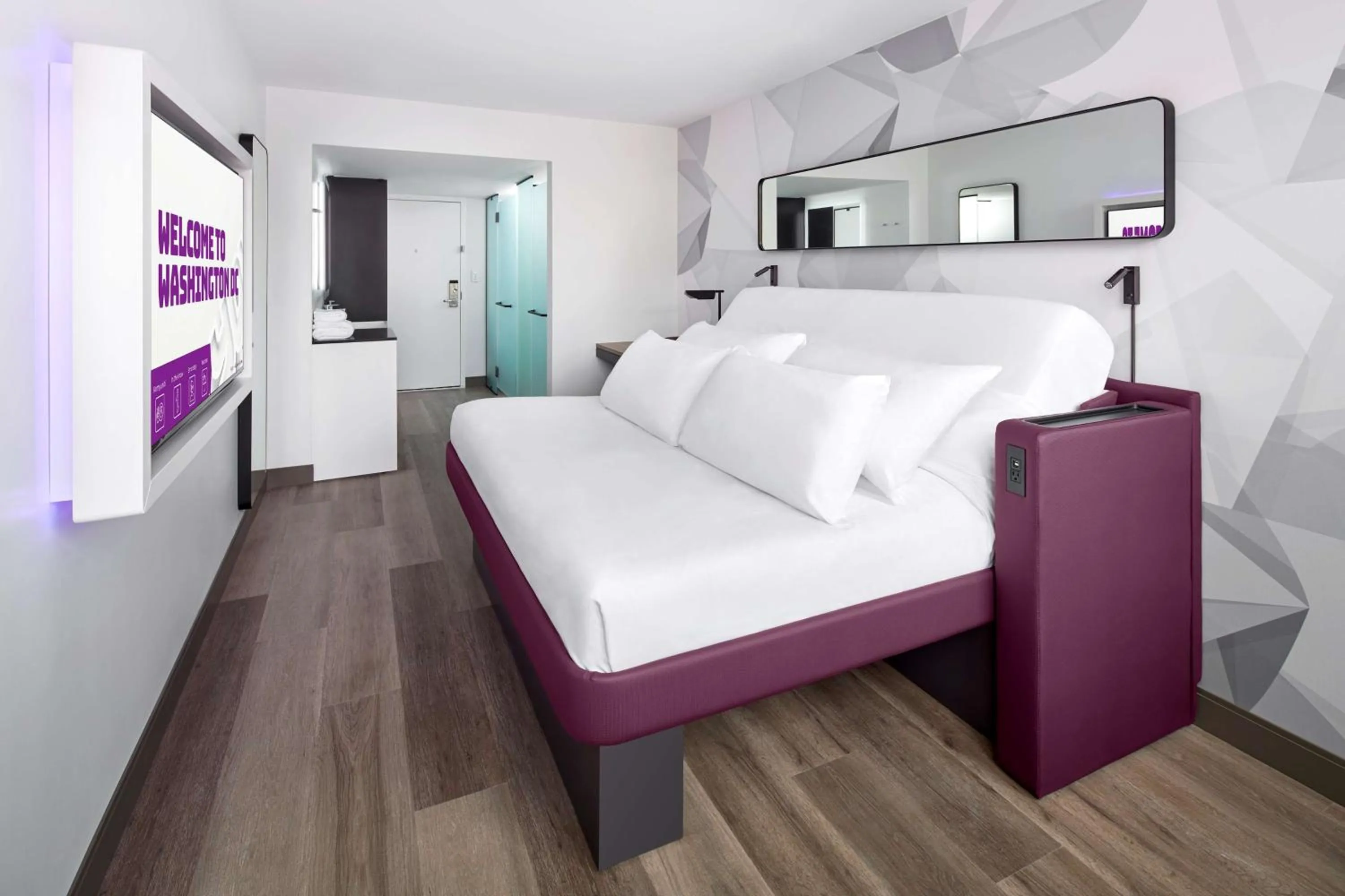 Photo of the whole room, Bed in YOTEL Washington DC