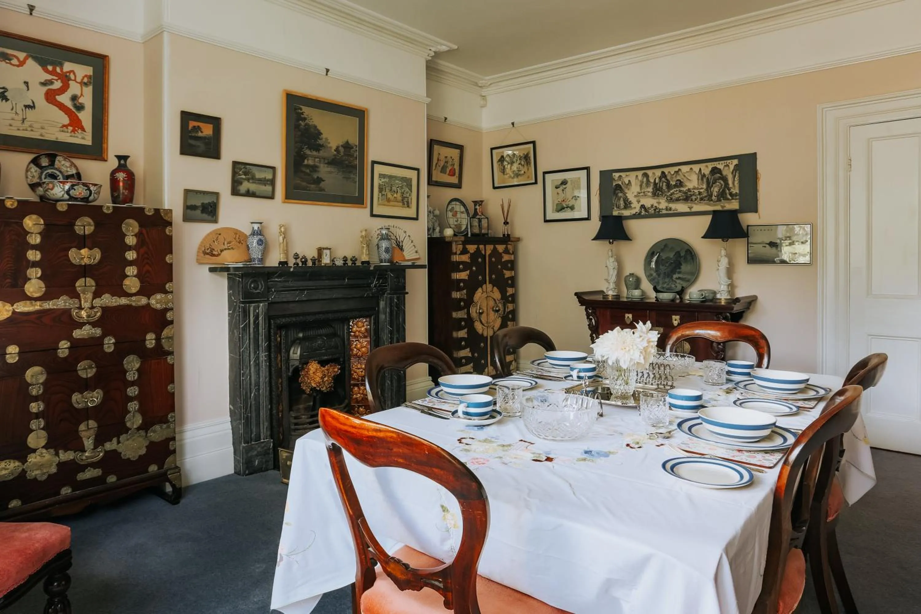 Dining area in Ivy House Cornwall B&B