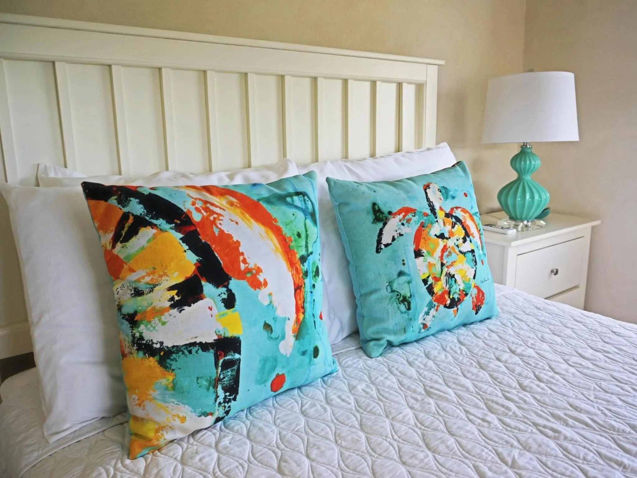 Decorative detail, Bed in Lantana Resort Barbados